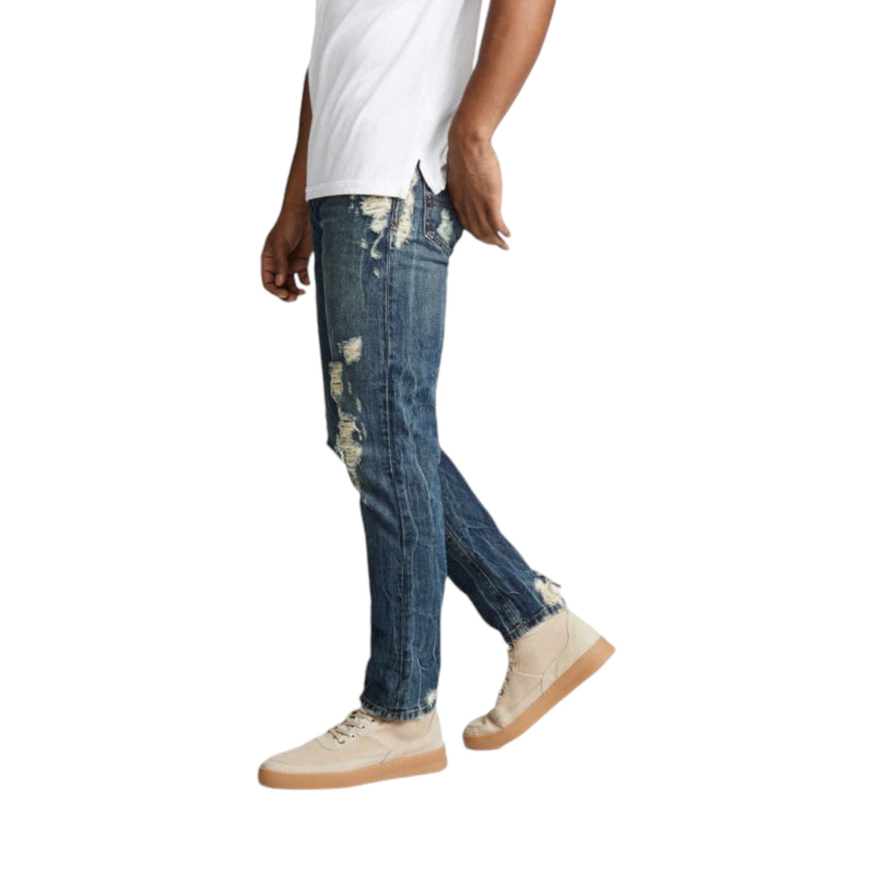 DIESEL MHARKY 084ZM Mens Denim Jeans Distressed Slim Fit Skinny Made In Italy