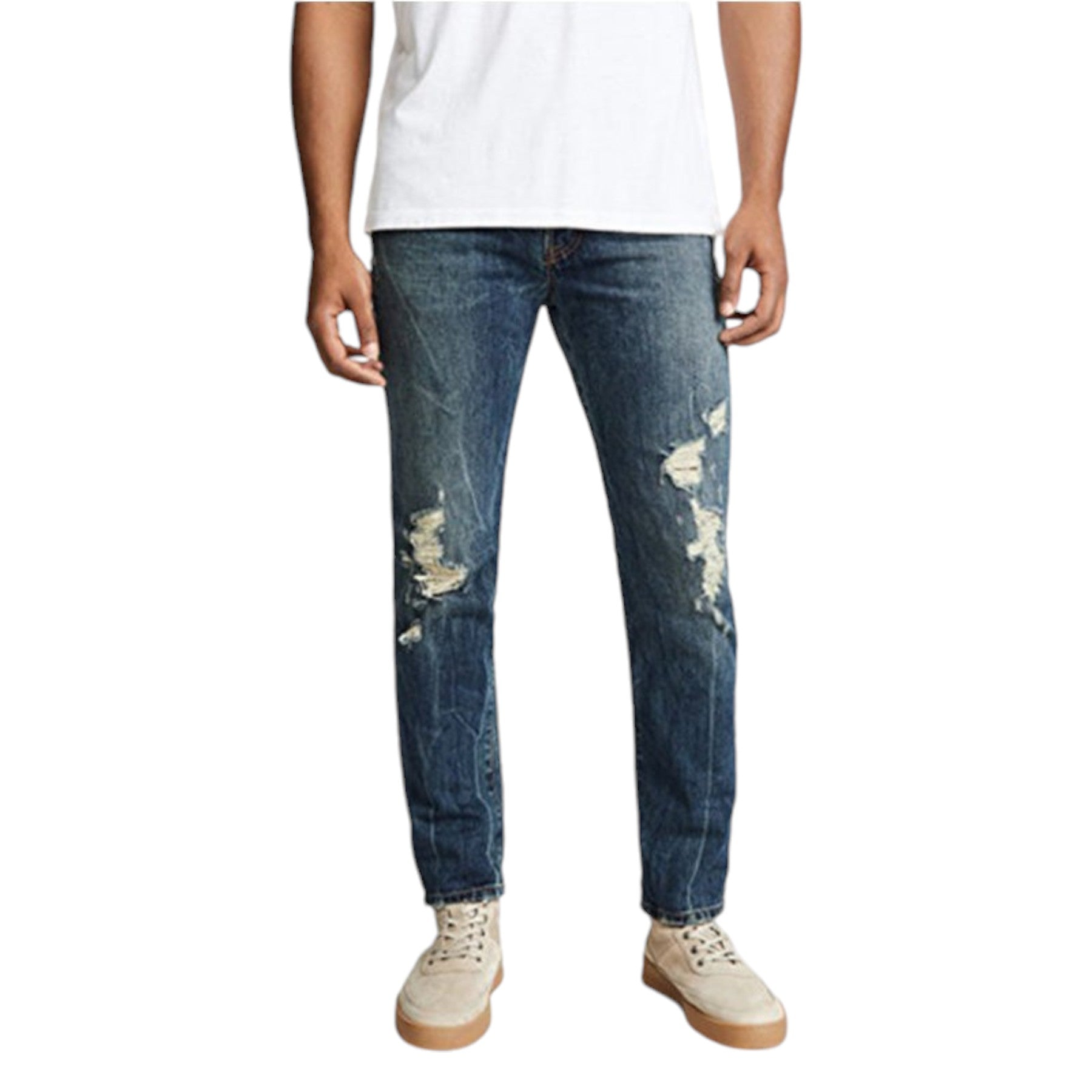 DIESEL MHARKY 084ZM Mens Denim Jeans Distressed Slim Fit Skinny Made In Italy