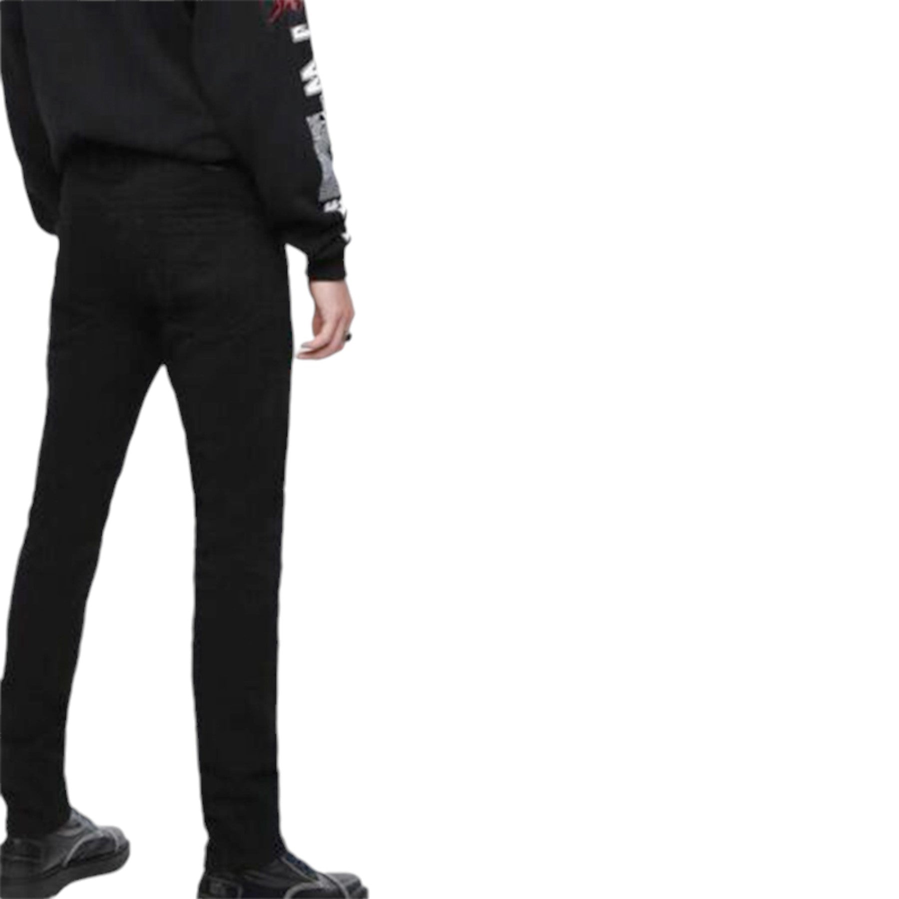 DIESEL THOMMER 069BG Mens Denim Jeans Black Flat Front Slim Fit Casual Skinny