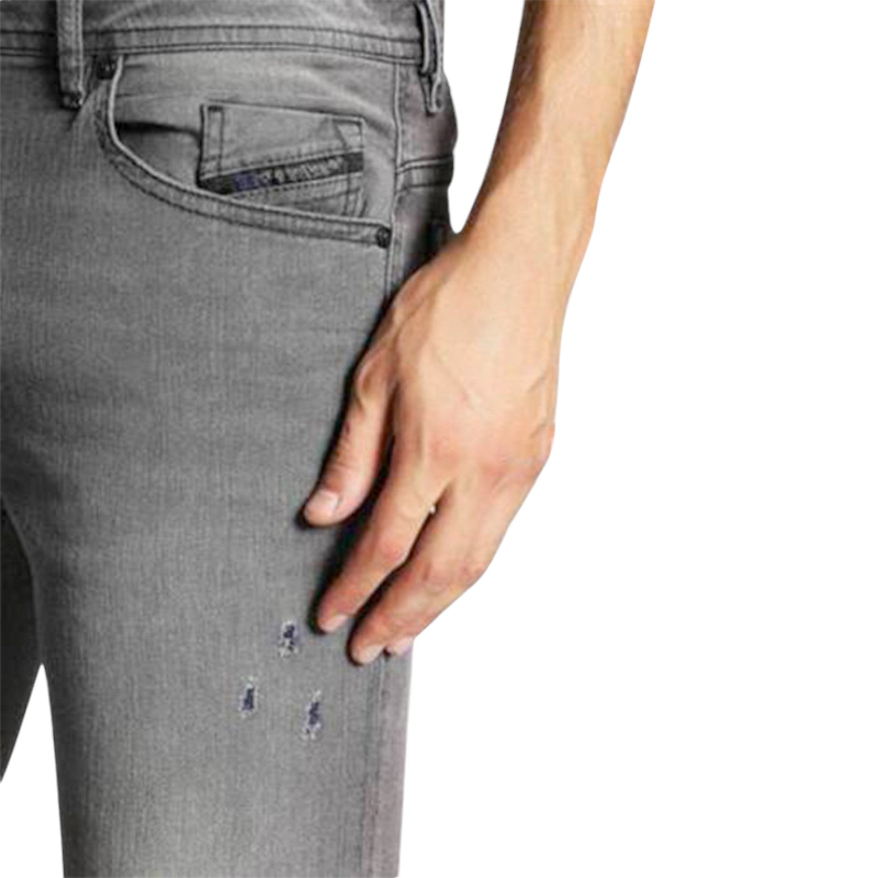 DIESEL THOMMER 084JT Mens Denim Jeans Distressed Slim Fit Skinny Grey Mid Denim