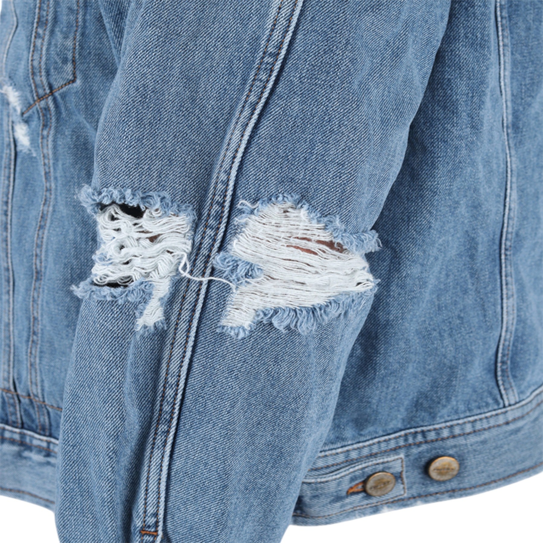 DIESEL D ROBYN Mens Denim Jeans Jacket Cotton Distressed Elbow Flip Pockets Blue