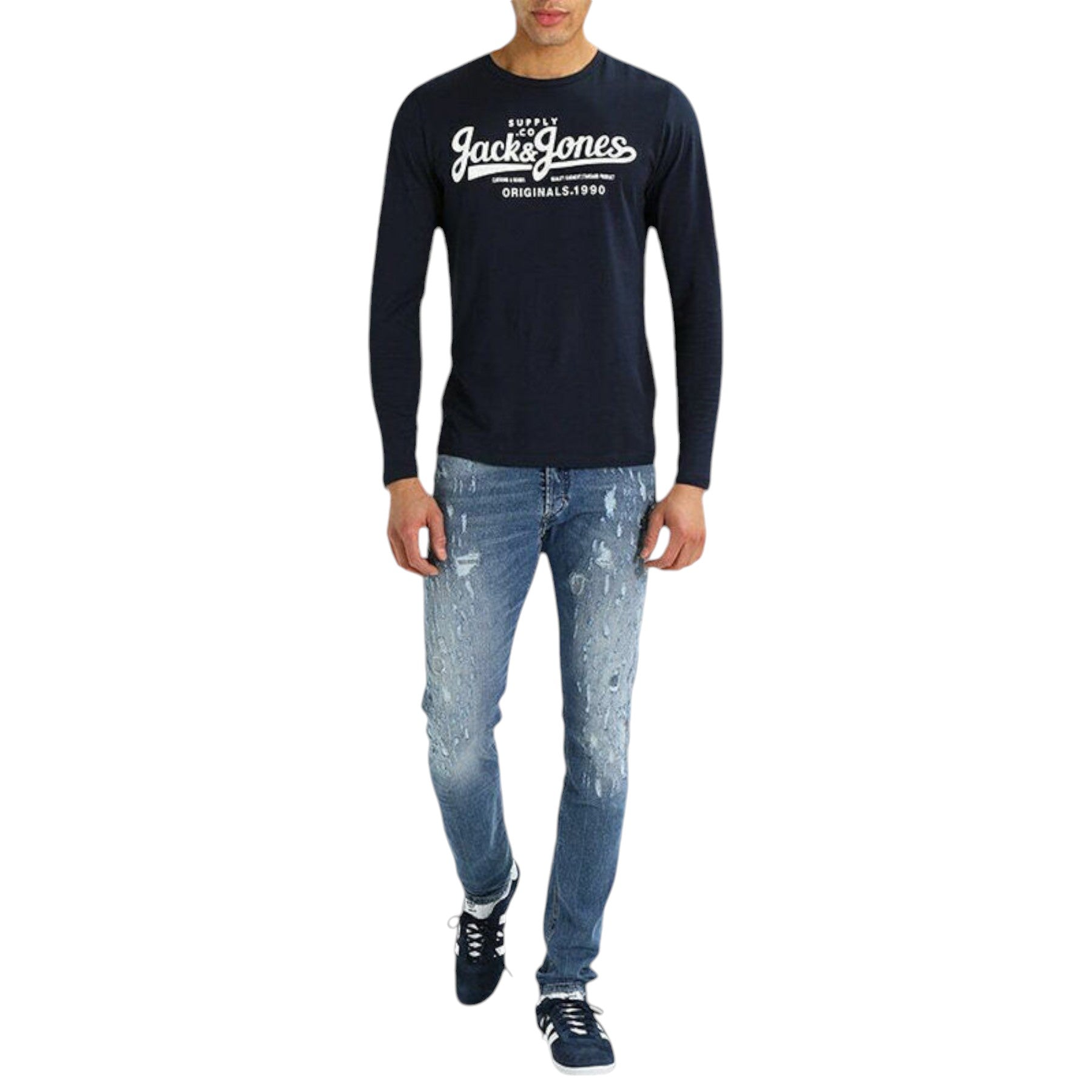 DIESEL TEPPHAR 084QS Mens Denim Blue Jeans Distressed Stretch Slim Carrot  Fit