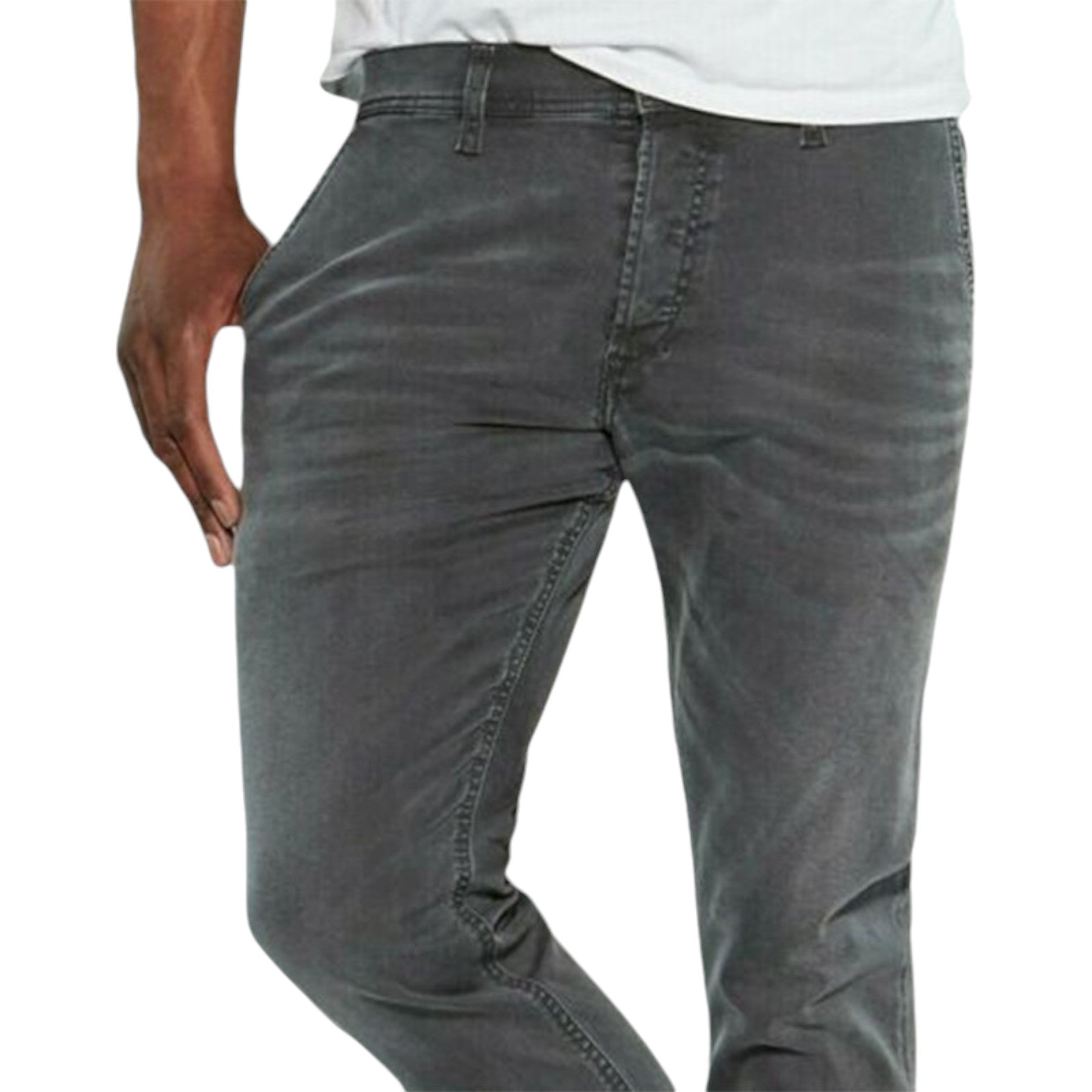 DIESEL KAKEE XP R99P6 Mens Denim Jeans Stretch Cotton Slim Fit Carrot Grey