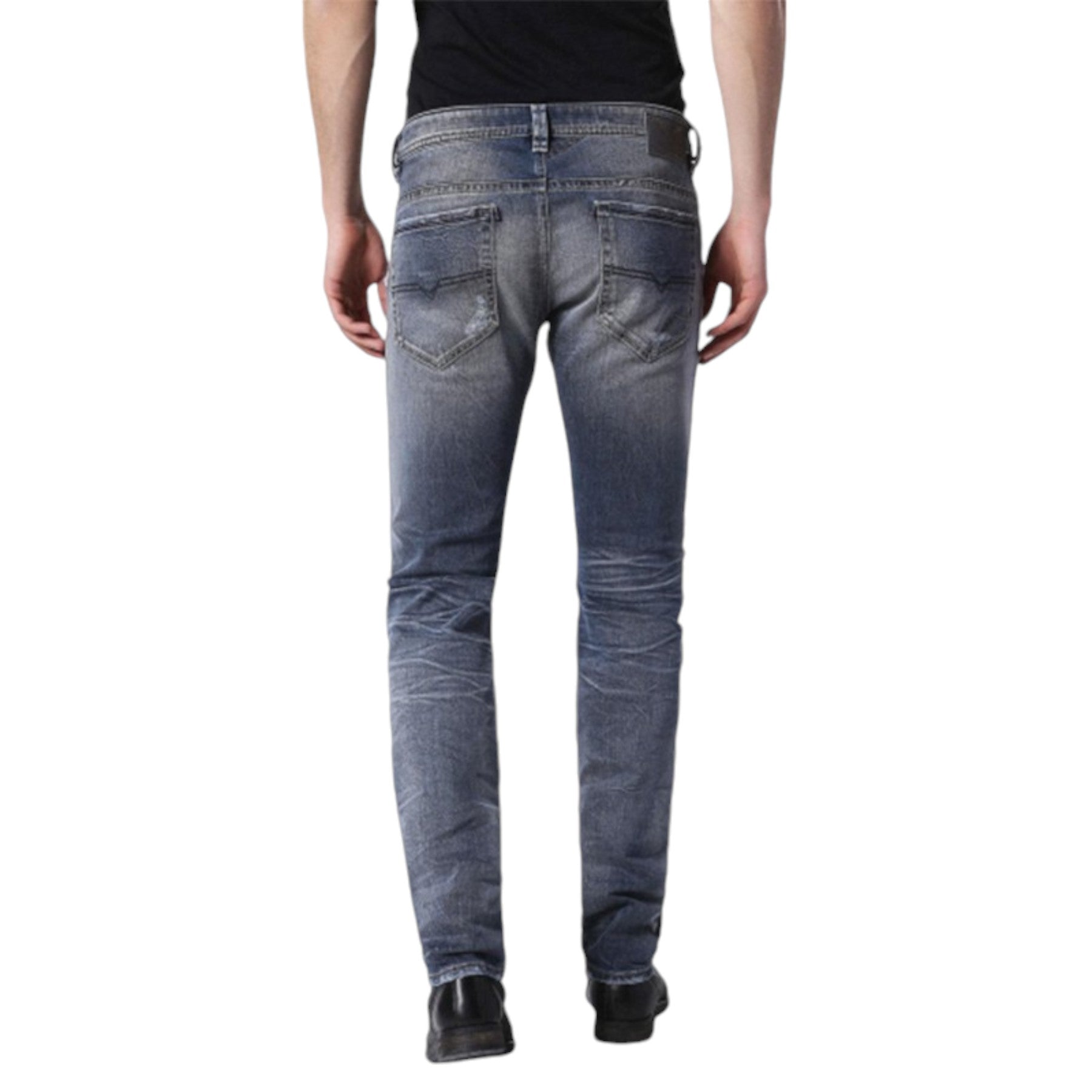 DIESEL THAVAR 084IK Mens Denim Jeans Distressed Lyocell Stretch Slim Fit Skinny