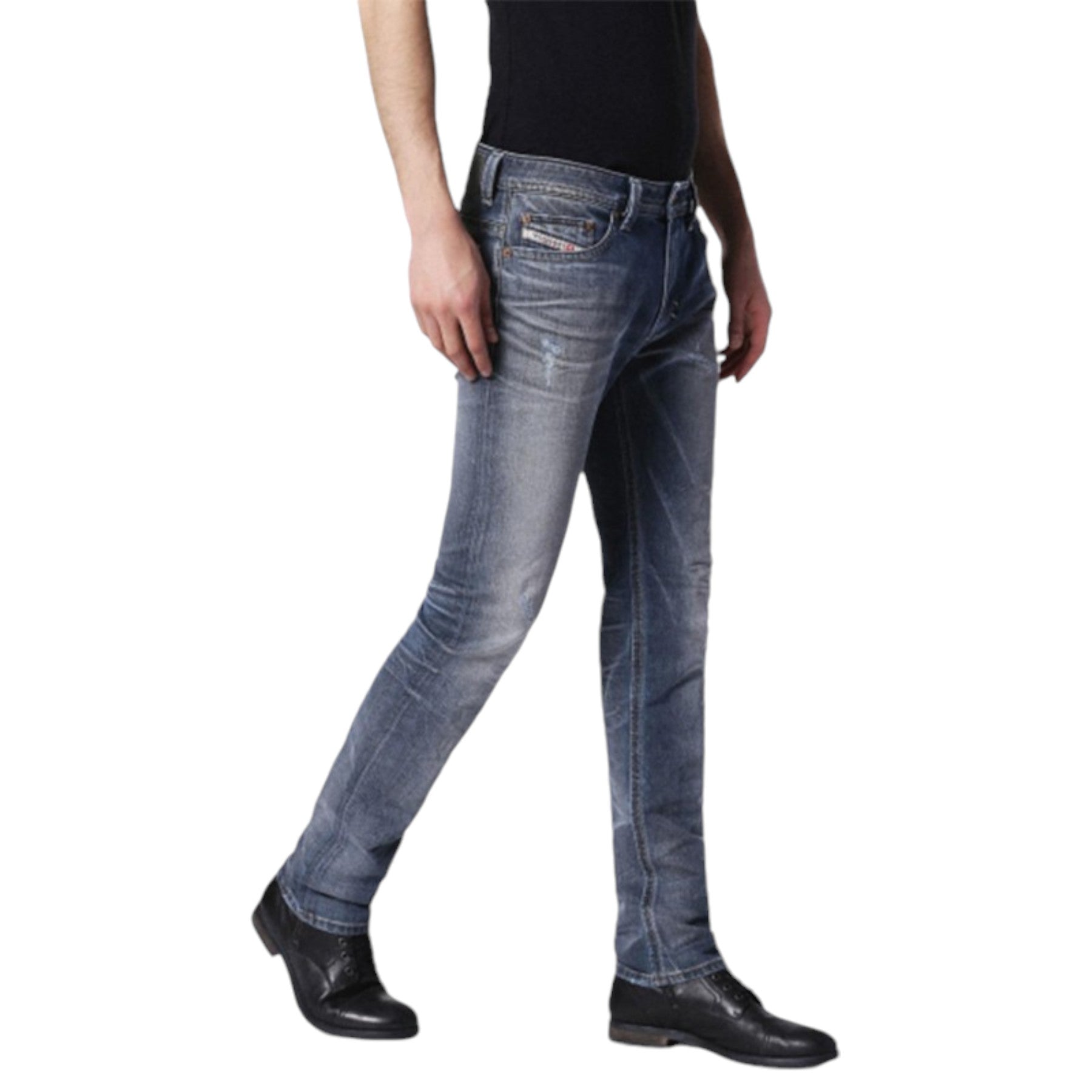 DIESEL THAVAR 084IK Mens Denim Jeans Distressed Lyocell Stretch Slim Fit Skinny