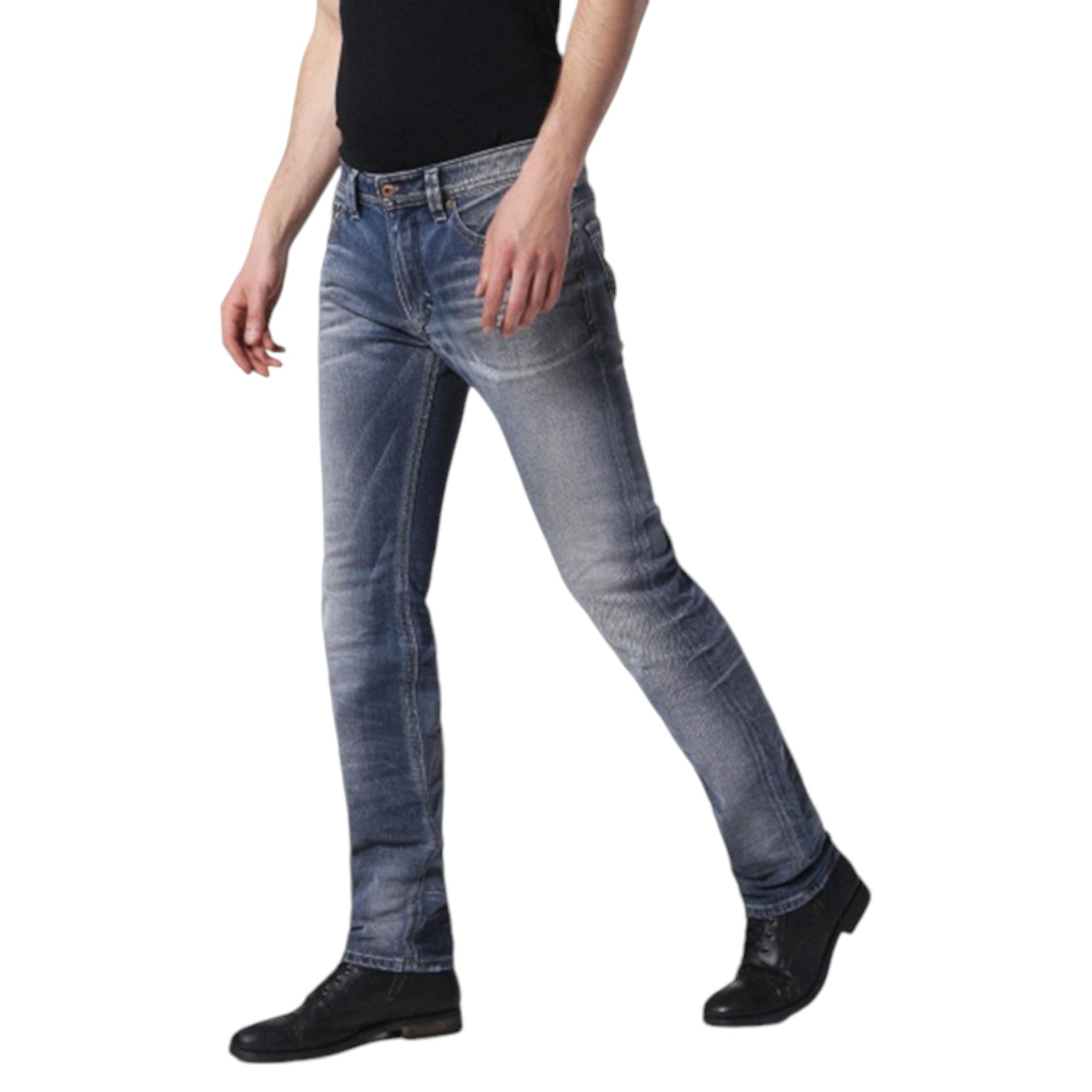 DIESEL THAVAR 084IK Mens Denim Jeans Distressed Lyocell Stretch Slim Fit Skinny