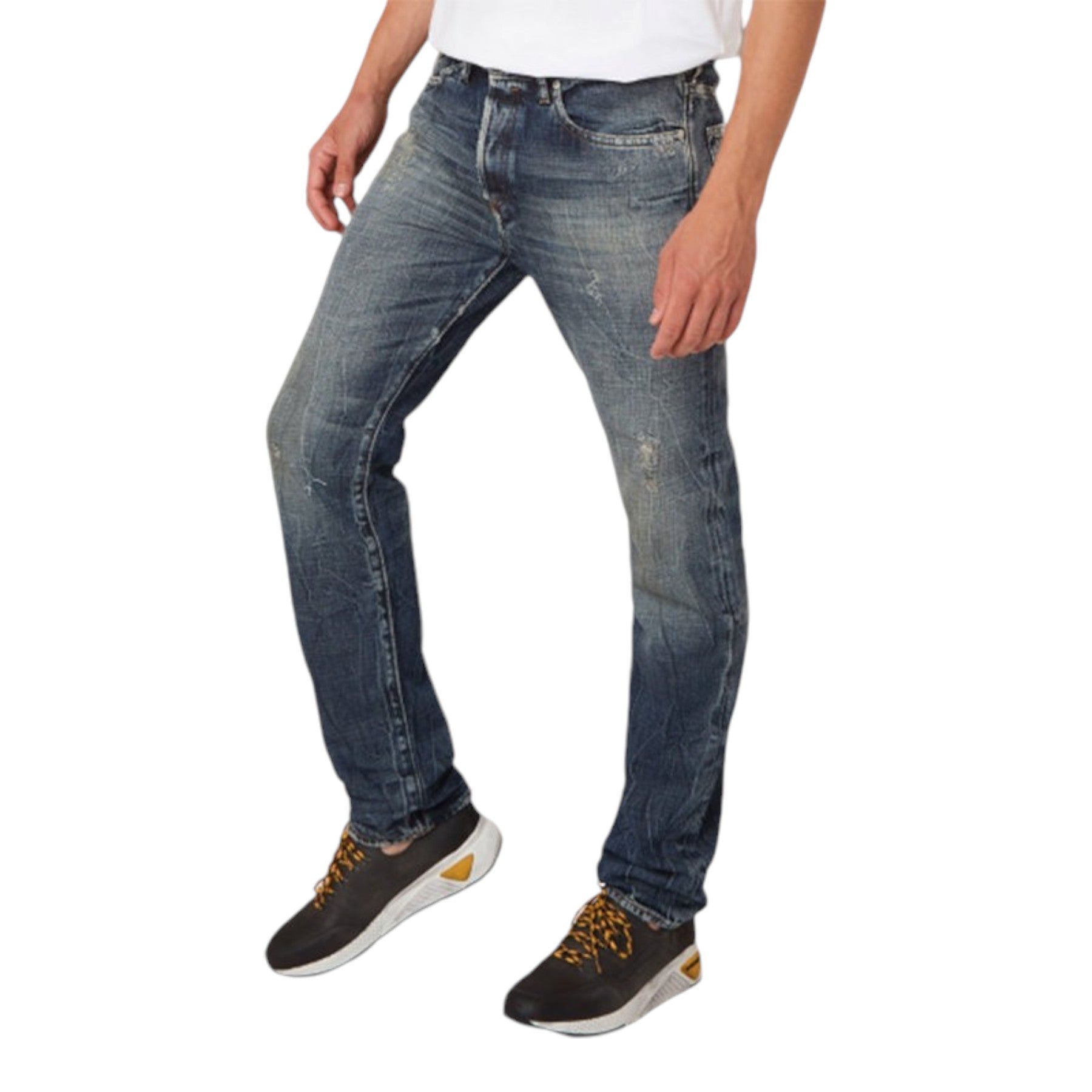 DIESEL BUSTER 084WN Mens Denim Jeans Distressed Regular Slim Tapered Italy