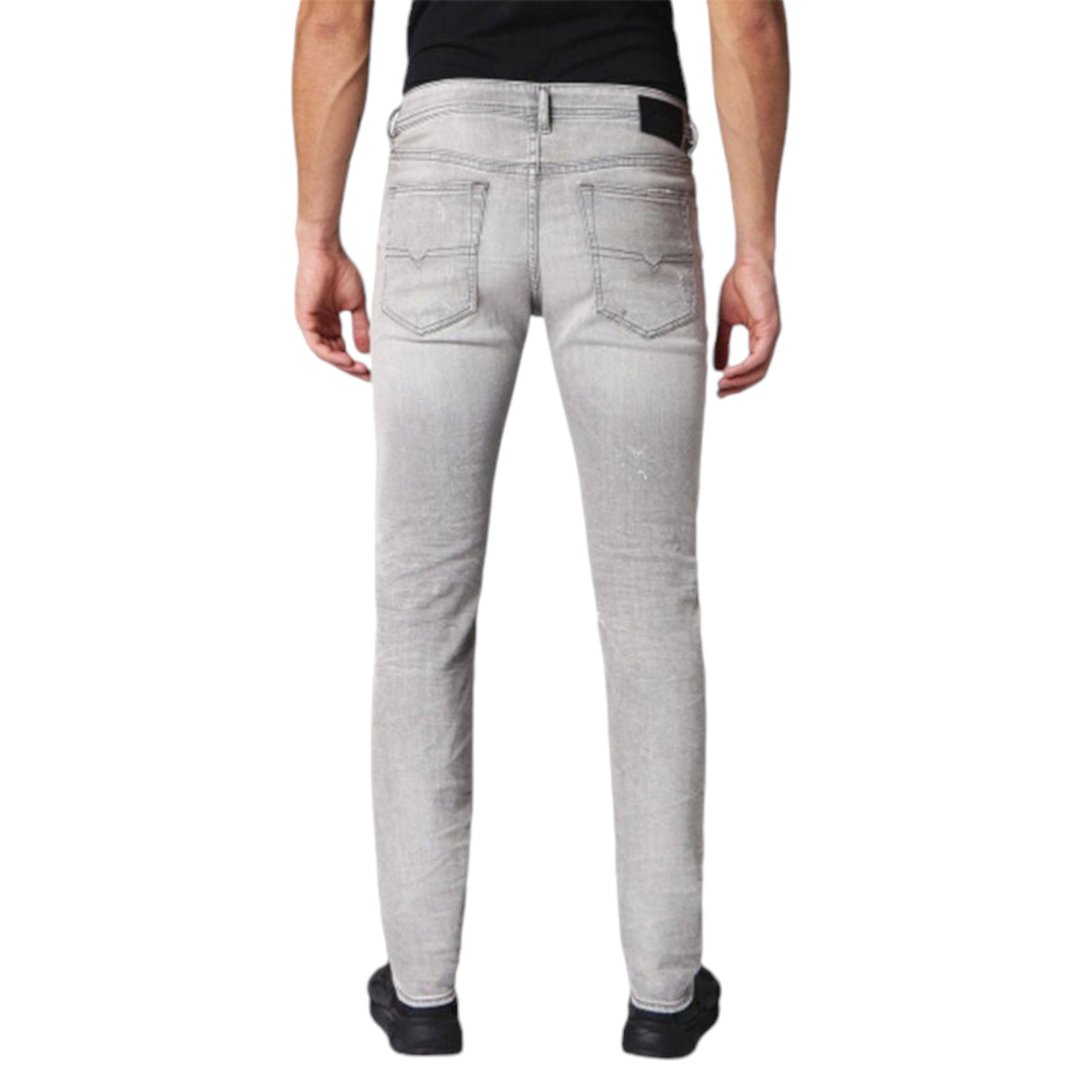 DIESEL BUSTER 0699J Mens Denim Jeans Stretch Regular Slim Tapered Light Grey