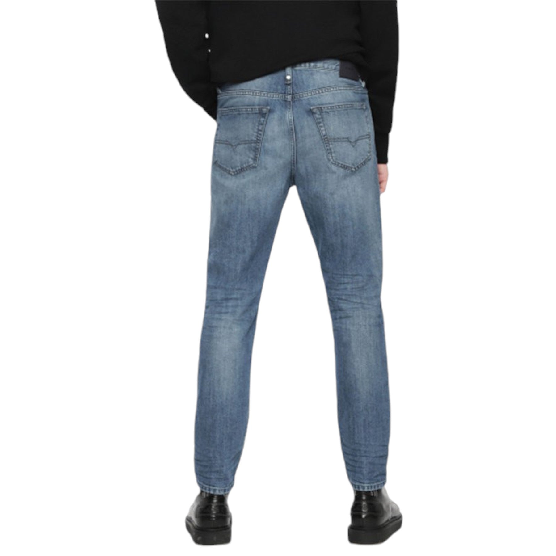 DIESEL MHARKY 084UJ Mens Denim Jeans Slim Fit Skinny Made In Italy Light Blue