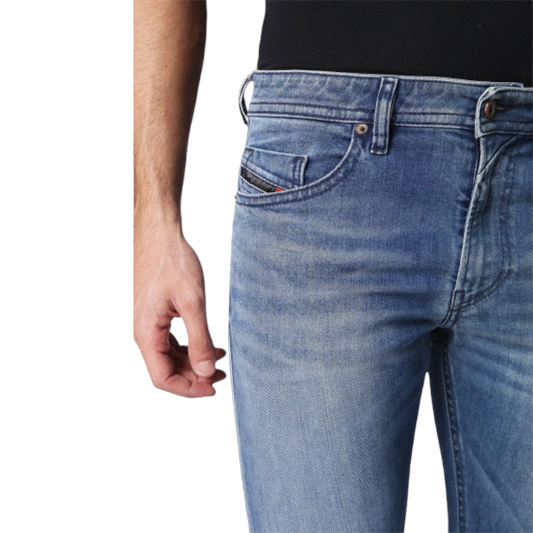 DIESEL THOMMER 084SM Mens Denim Jeans Distressed Lyocell Stretch Slim Fit Skinny