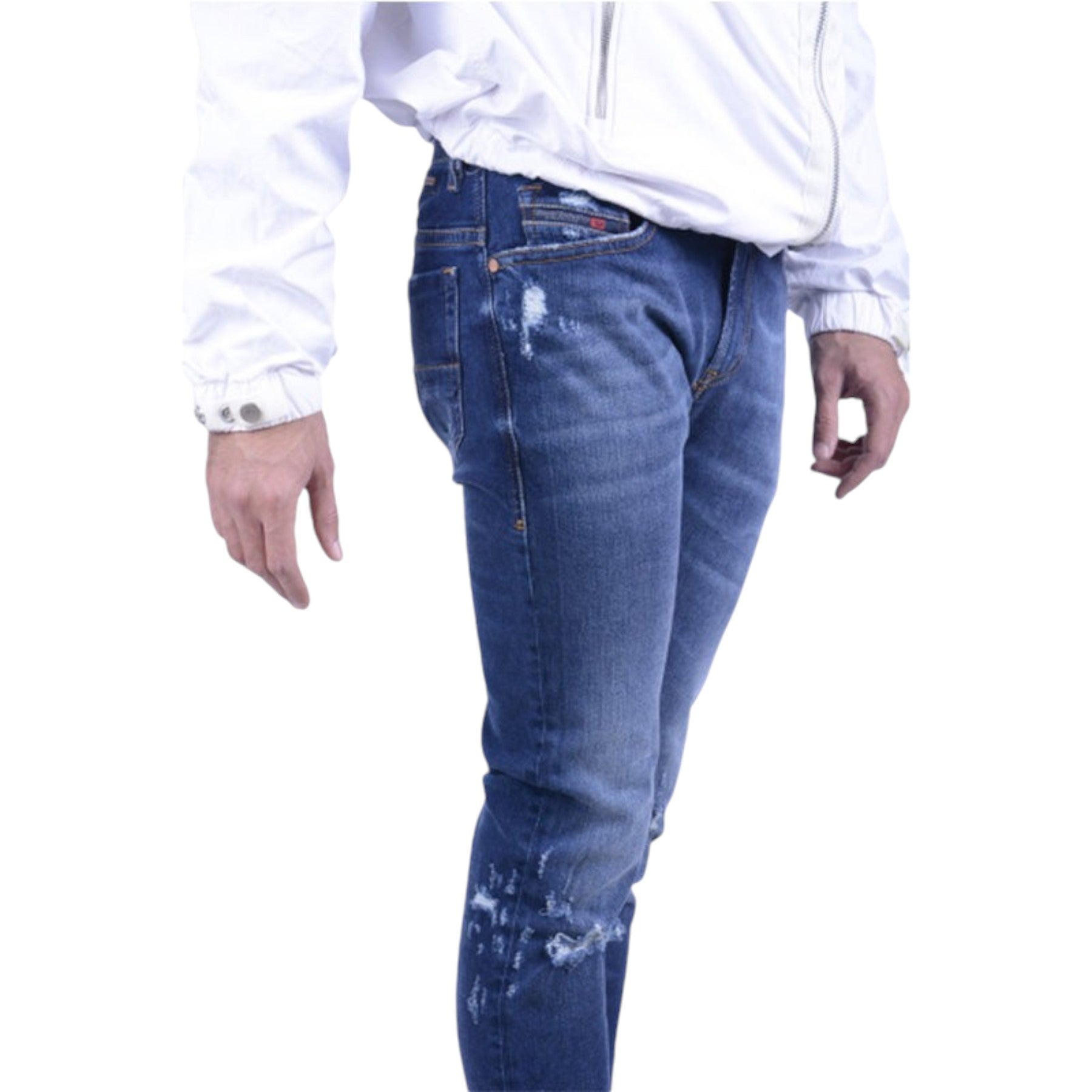 DIESEL THOMMER 084ZB Mens Denim Jeans Distressed Stretch Slim Fit Skinny Jeans