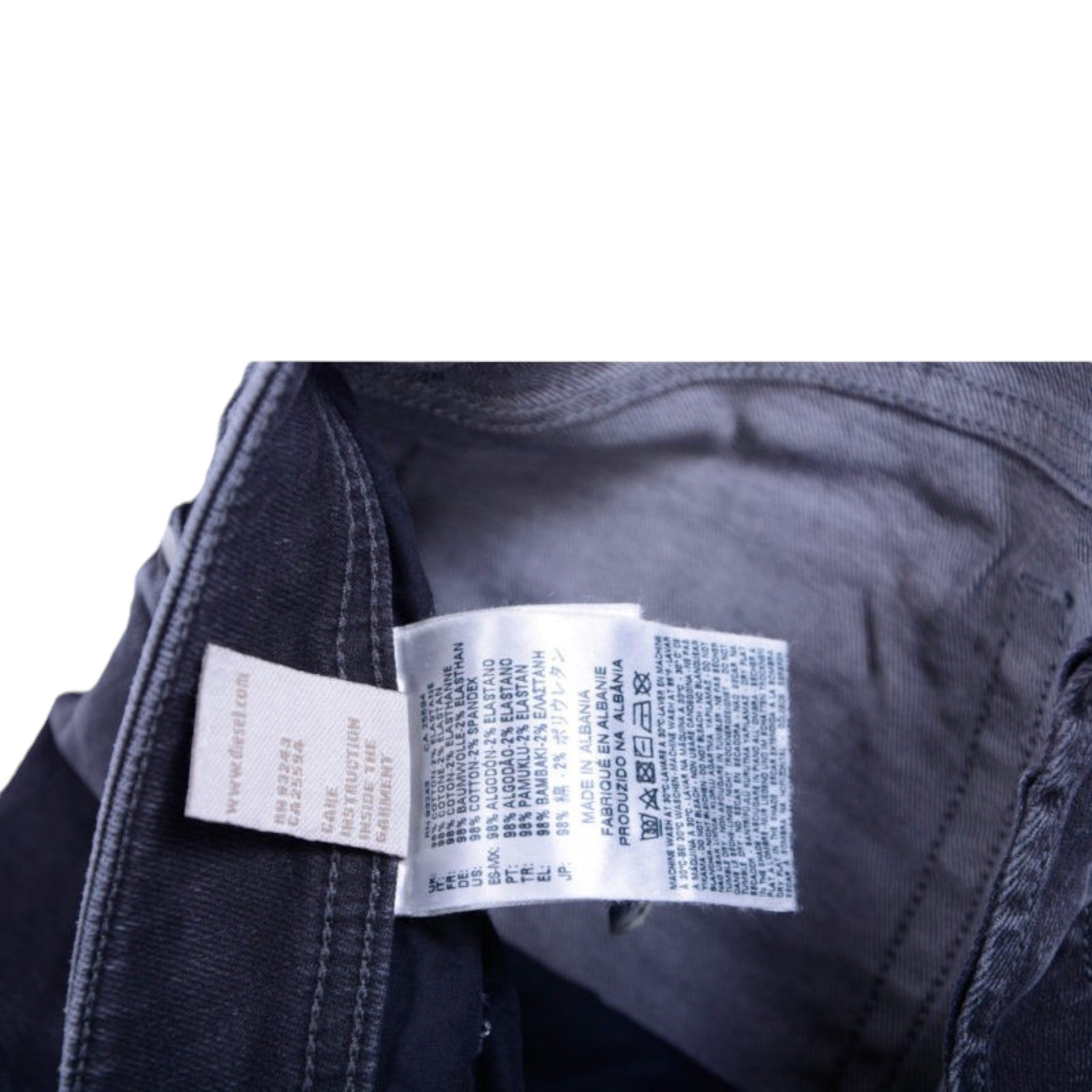 DIESEL TROXER R9F66 Mens Denim Jeans Cotton Stretch Slim Fit Skinny Dark Grey