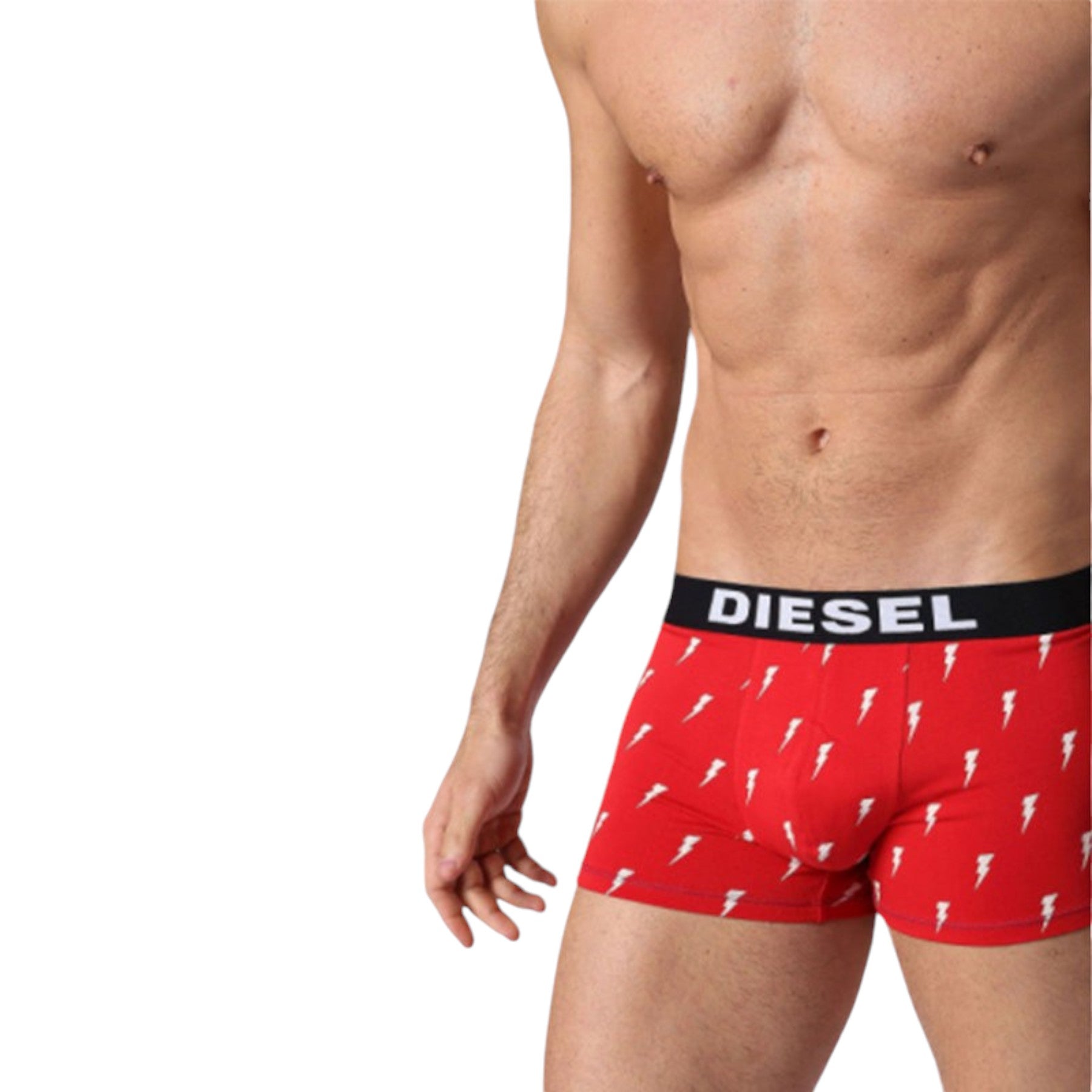 DIESEL UMBX SHAWN SEASONAL Mens Boxer Trunk Shorts Single Pack Underwear Red