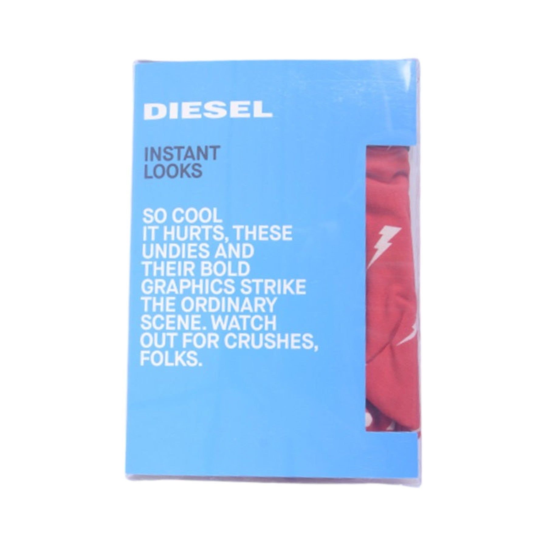 DIESEL UMBX SHAWN SEASONAL Mens Boxer Trunk Shorts Single Pack Underwear Red