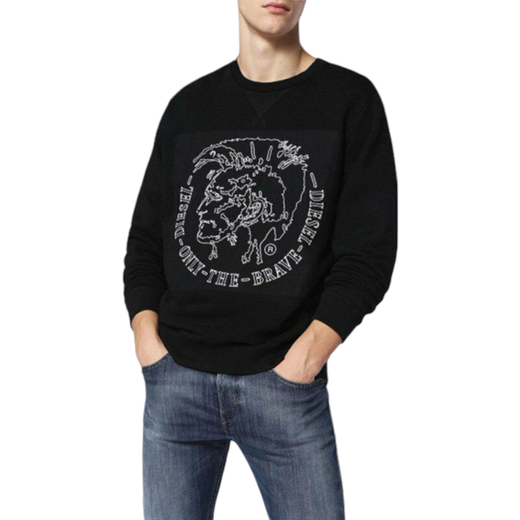DIESEL S SAMUEL FELPA 900 Mens Sweatshirt Crew Neck Long Sleeve Pullover Jumper
