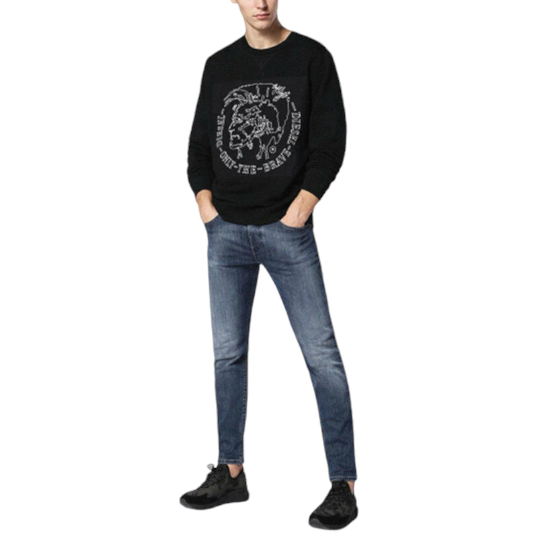 DIESEL S SAMUEL FELPA 900 Mens Sweatshirt Crew Neck Long Sleeve Pullover Jumper