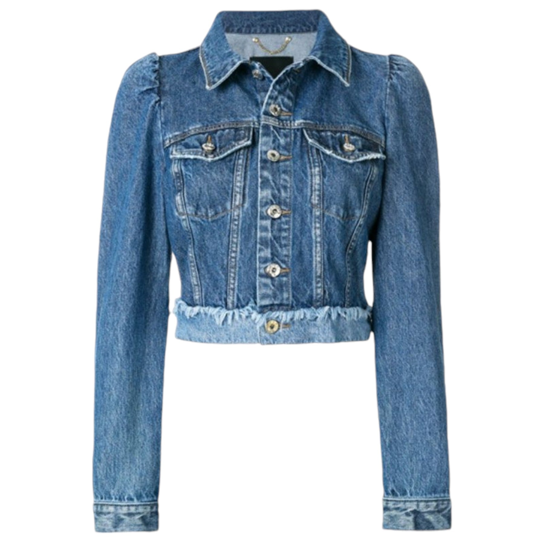DIESEL DE VIVIEN Womens Denim Jacket Blue Jeans Button Cotton Elbow Flip Pockets