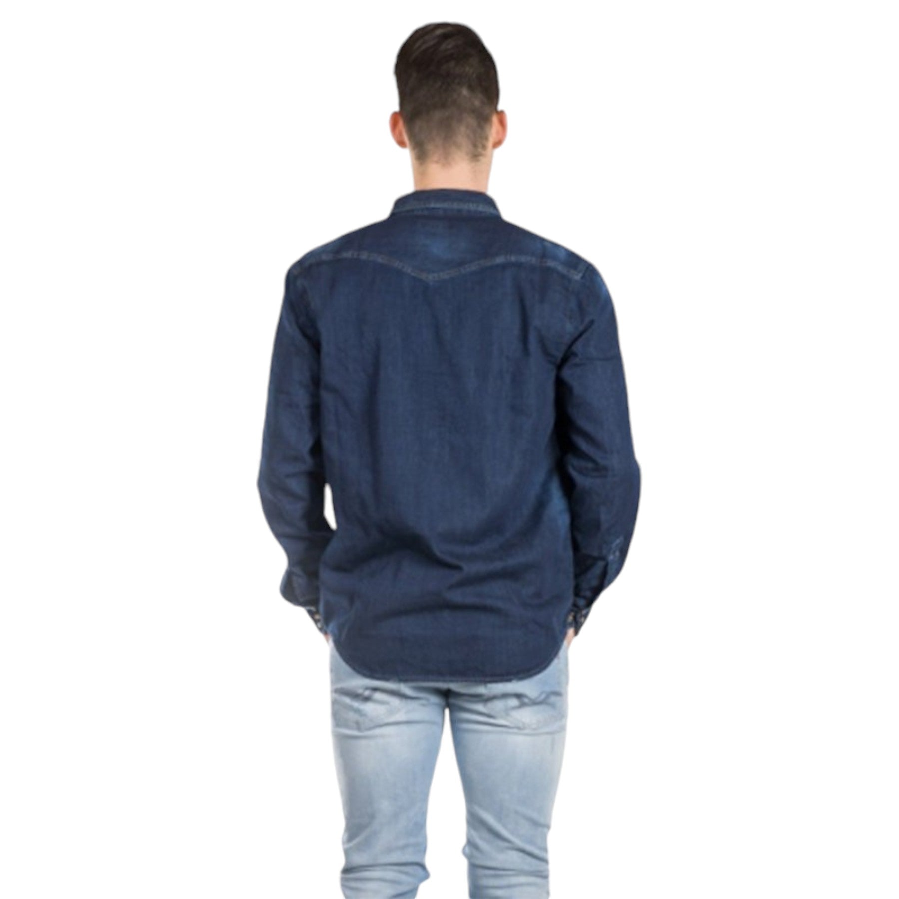 DIESEL D ROOKE CAMICIA 0IARP Mens Denim Shirt Long Sleeve Casual Western Shirt