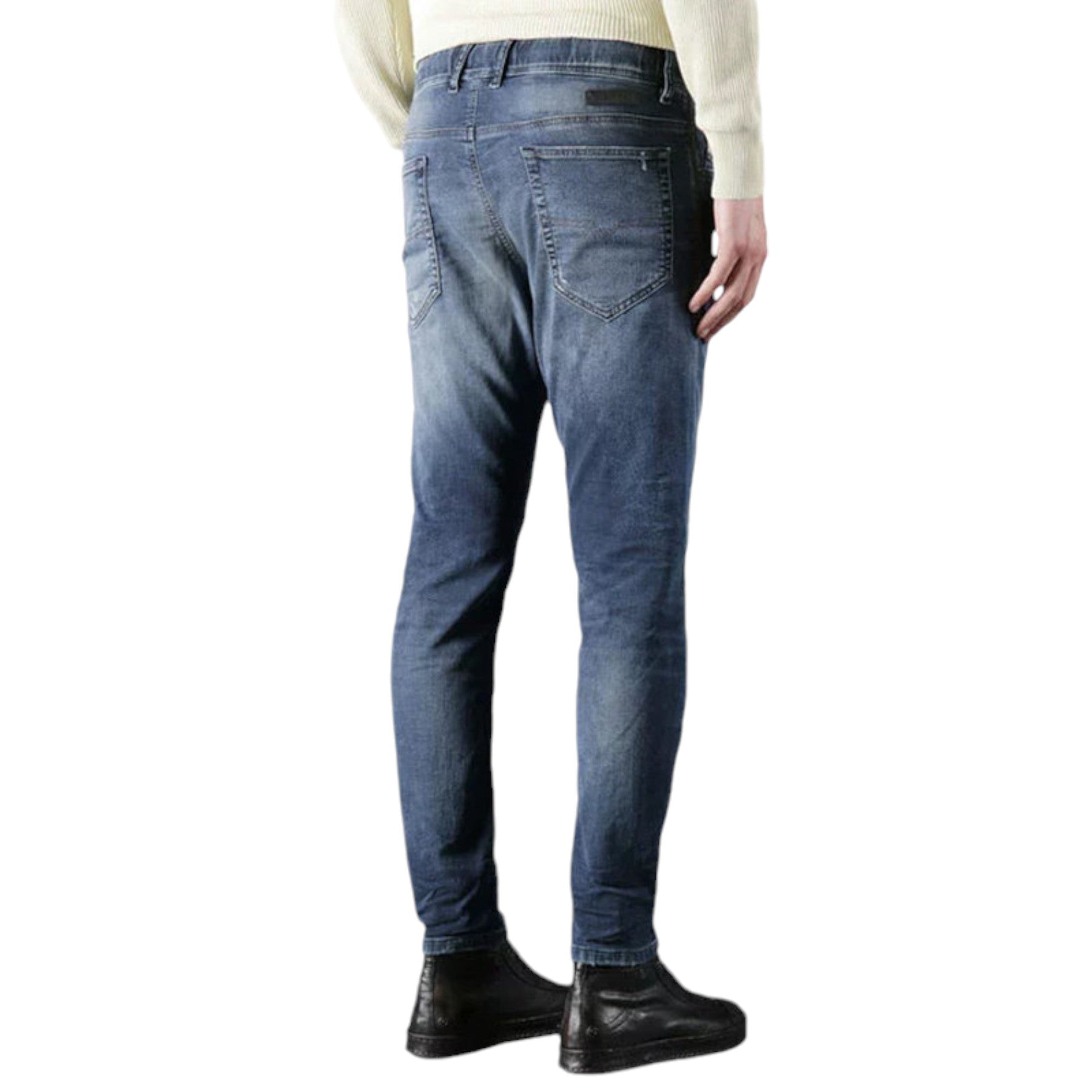 DIESEL NARROT-NE 0666W Mens Denim Jeans Sweat Jogg Distressed Regular Fit Carrot