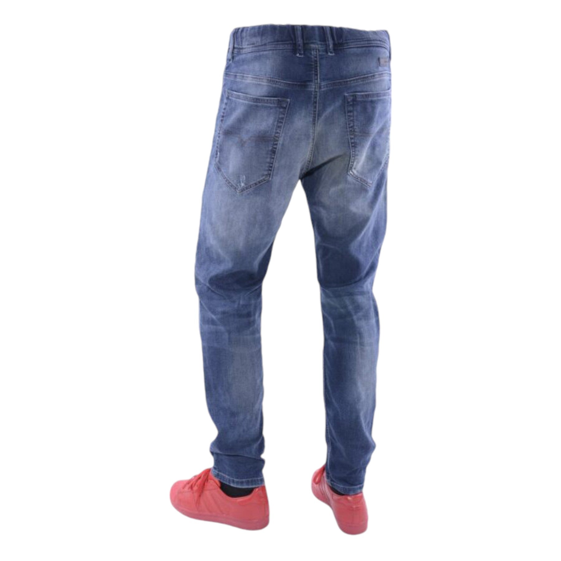 DIESEL NARROT-NE 0666W Mens Denim Jeans Sweat Jogg Distressed Regular Fit Carrot