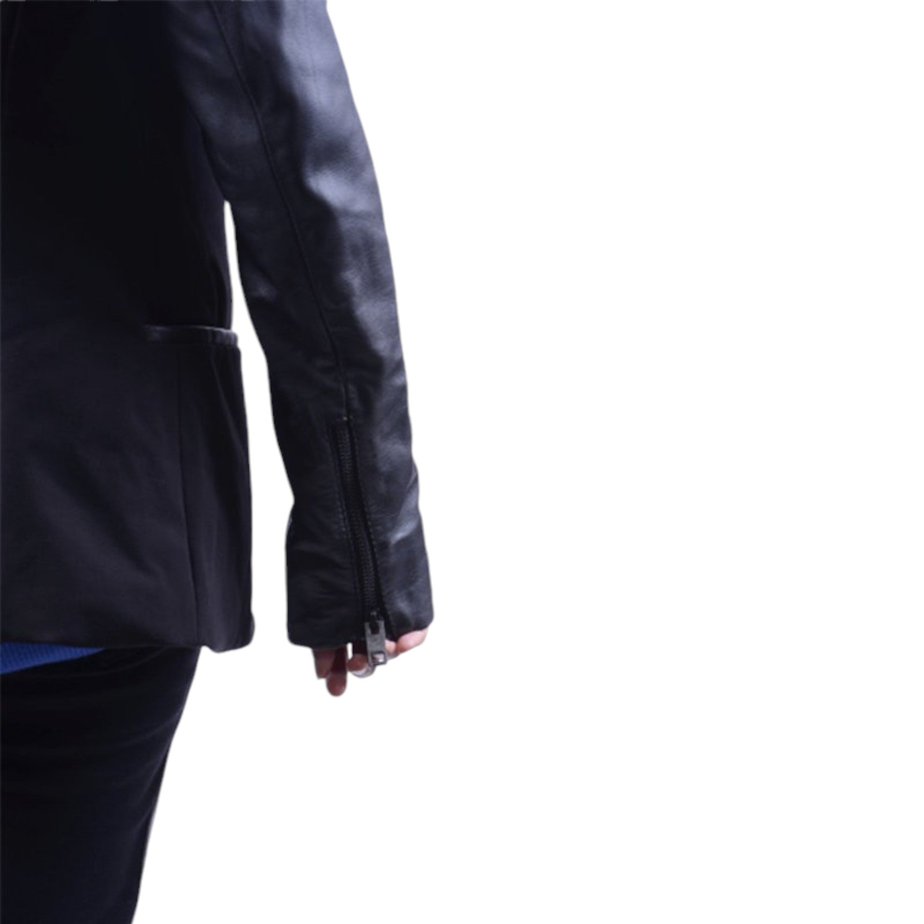 DIESEL L WALY Womens Suit Separate Casual Blazer Leather Sleeve Suit Jacket