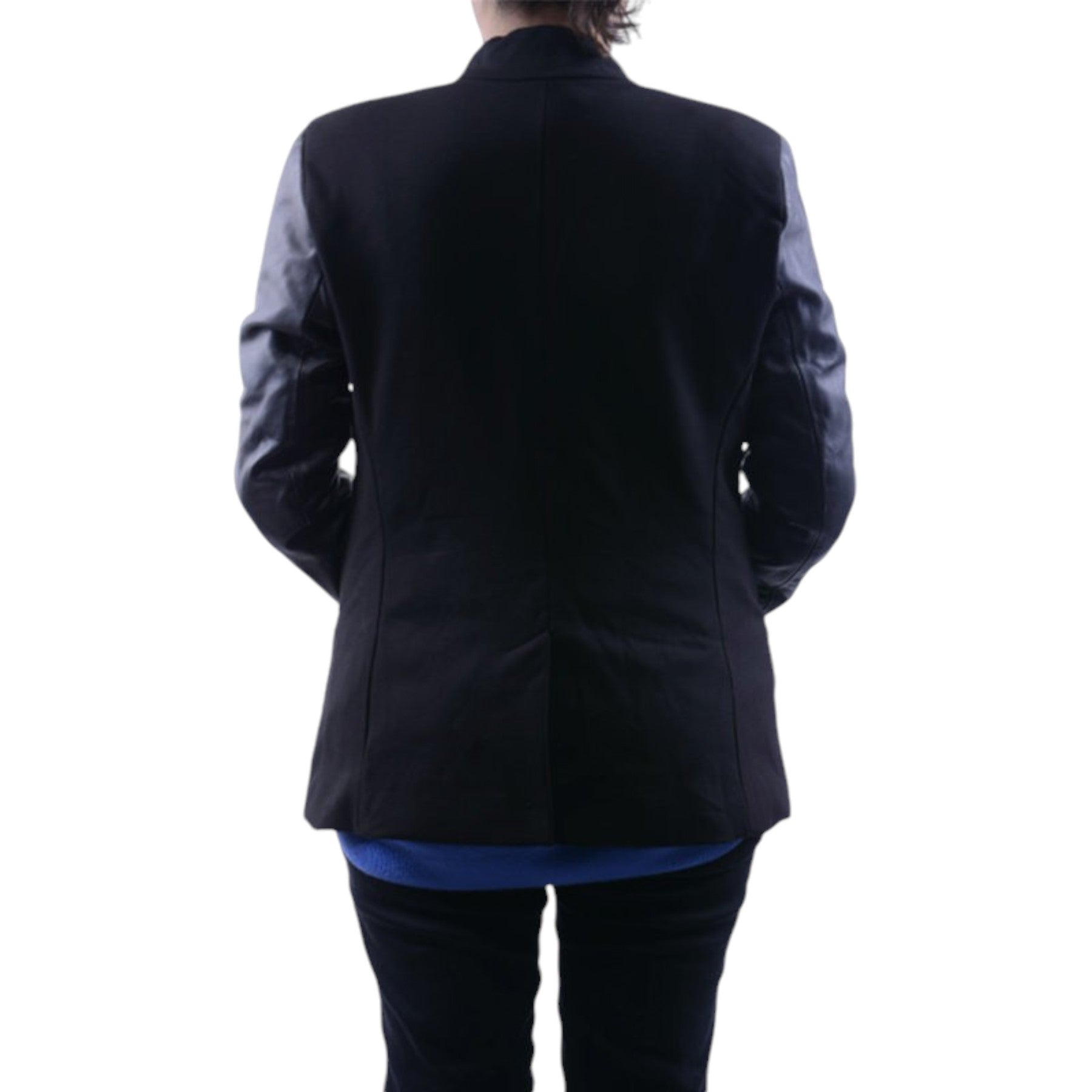 DIESEL L WALY Womens Suit Separate Casual Blazer Leather Sleeve Suit Jacket