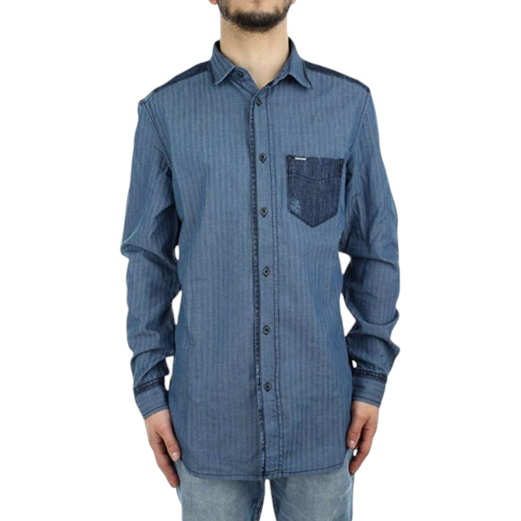 DIESEL D JERRY CHEMISE 0TAOF Mens Shirt Summer Long Sleeve Casual Cotton Shirt
