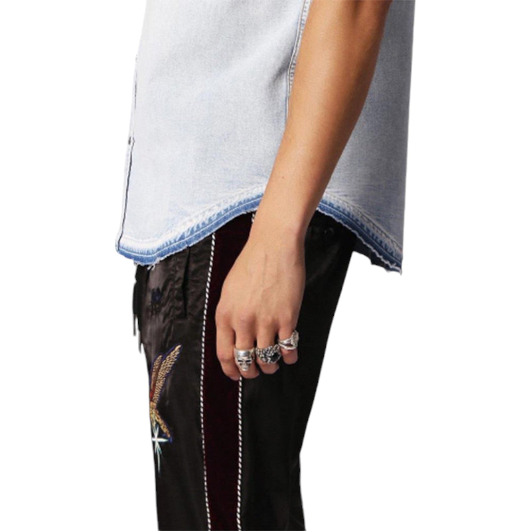 DIESEL D PAULY Mens Denim Shirts Sleeveless Casual Vintage Blue Summer Outwear