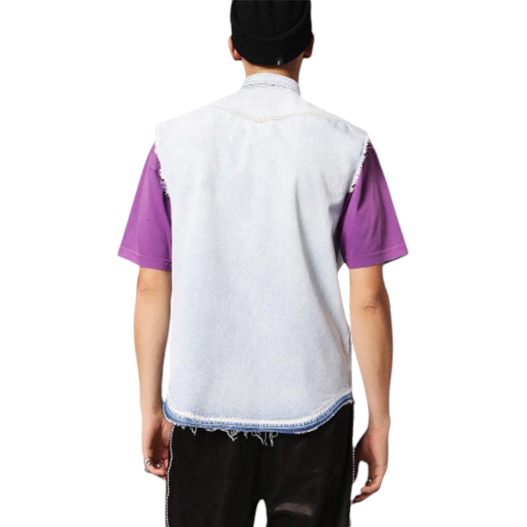 DIESEL D PAULY Mens Denim Shirts Sleeveless Casual Vintage Blue Summer Outwear