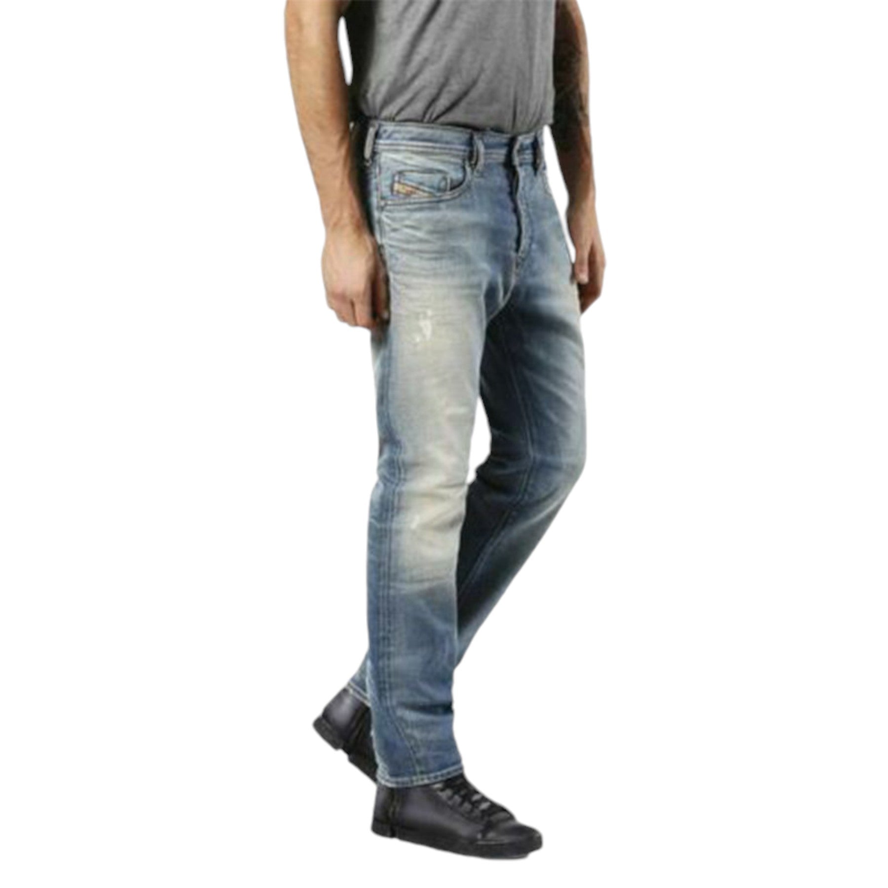 DIESEL BUSTER 0845F Mens Denim Jeans Stretch Regular Slim Tapered Casual Pants