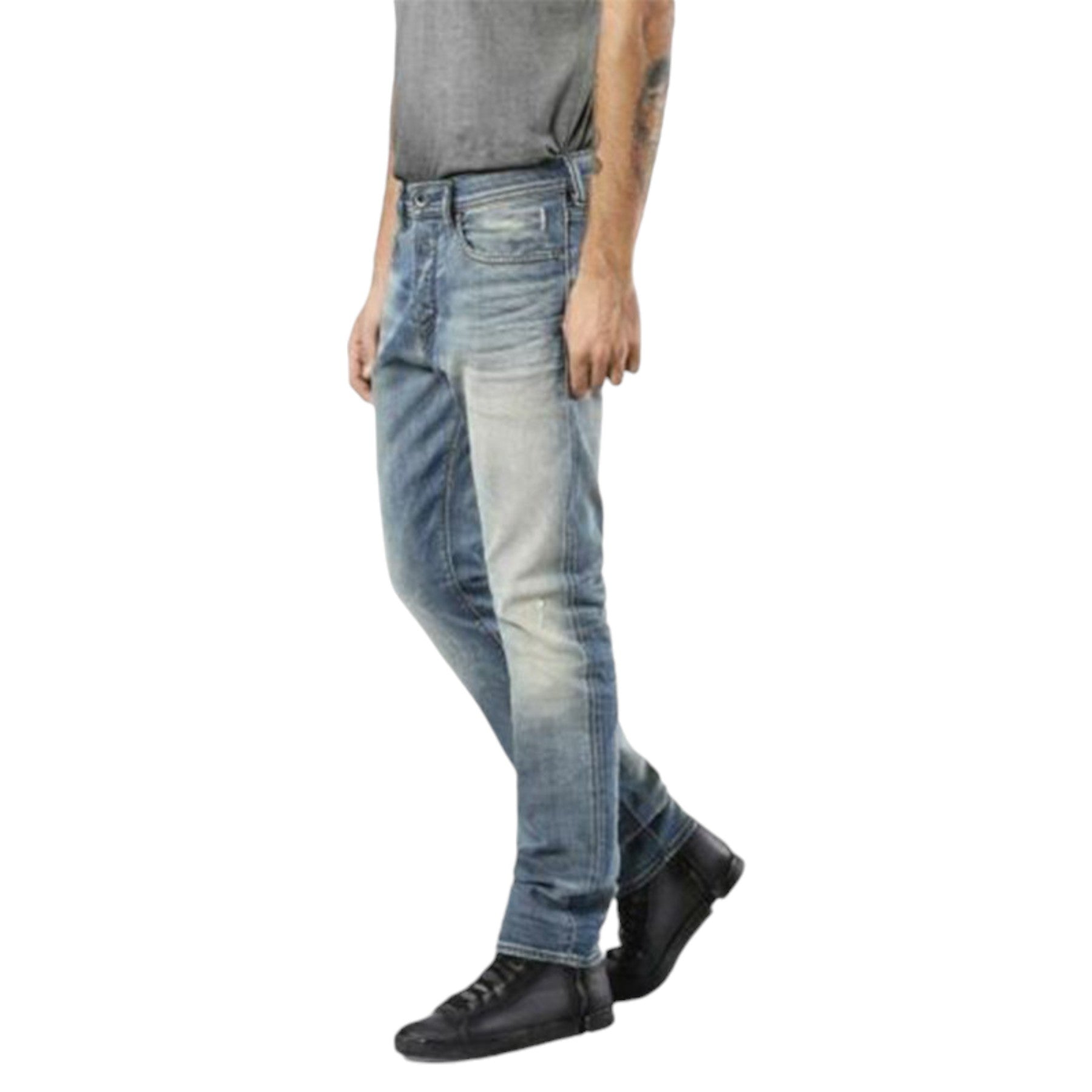 DIESEL BUSTER 0845F Mens Denim Jeans Stretch Regular Slim Tapered Casual Pants
