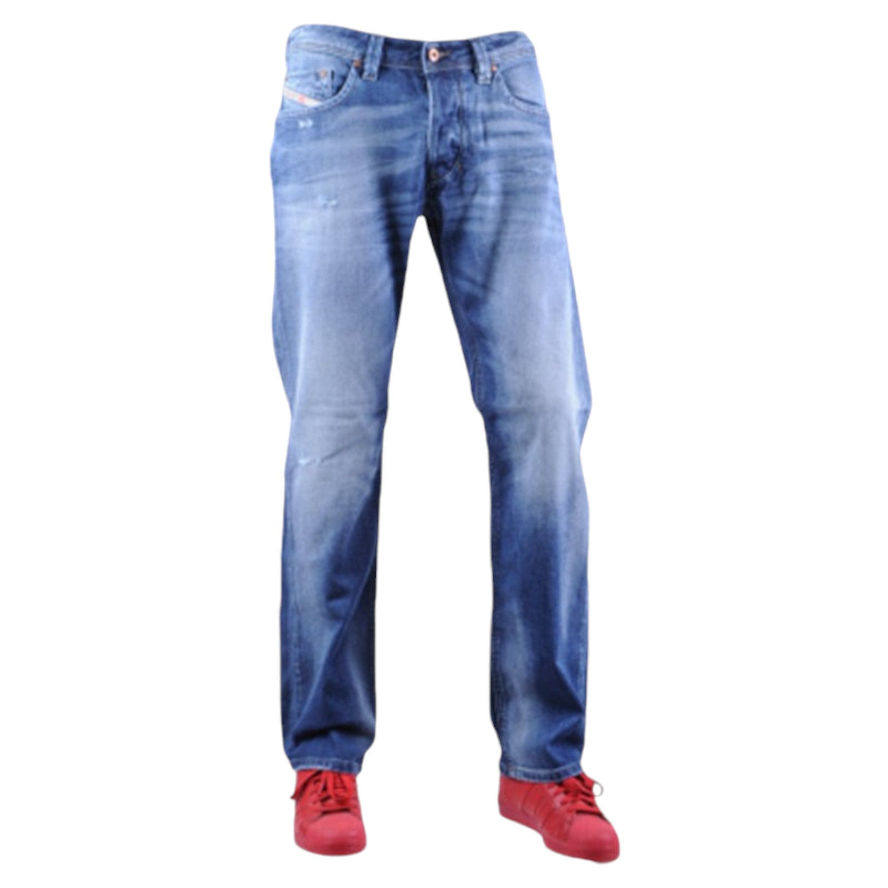 DIESEL LARKEE R248D Mens Denim Jeans Distressed Regular Fit Straight Casual Pant