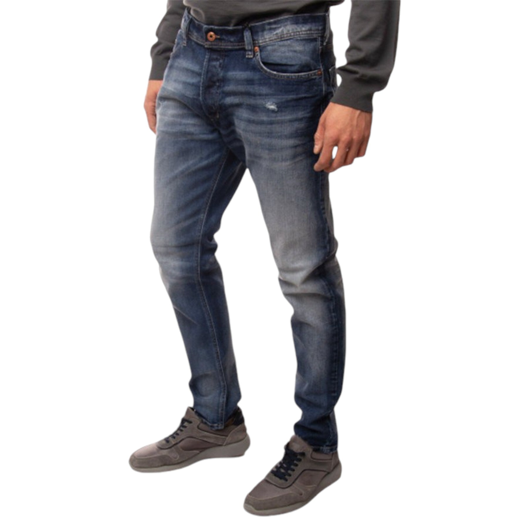 DIESEL TEPPHAR R248D Mens Denim Jeans Slim Fit Stretch Carrot Distressed Pants
