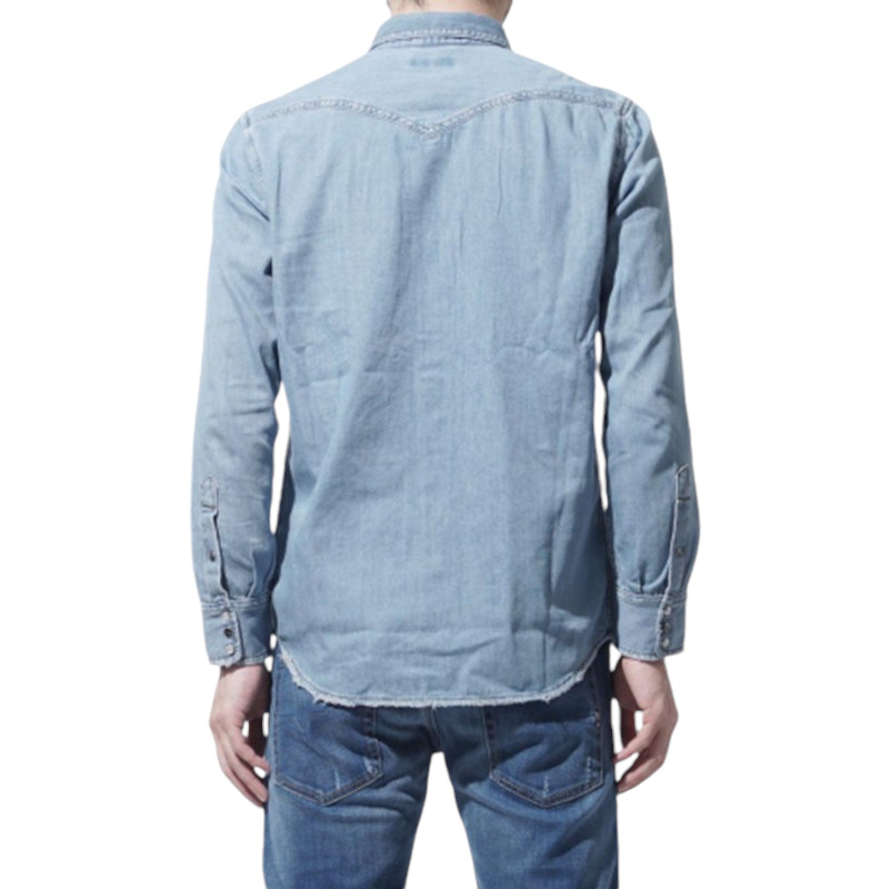 DIESEL D ROOKE 0EASJ Mens Denim Shirt Long Sleeve Summer Casual Cotton Shirt