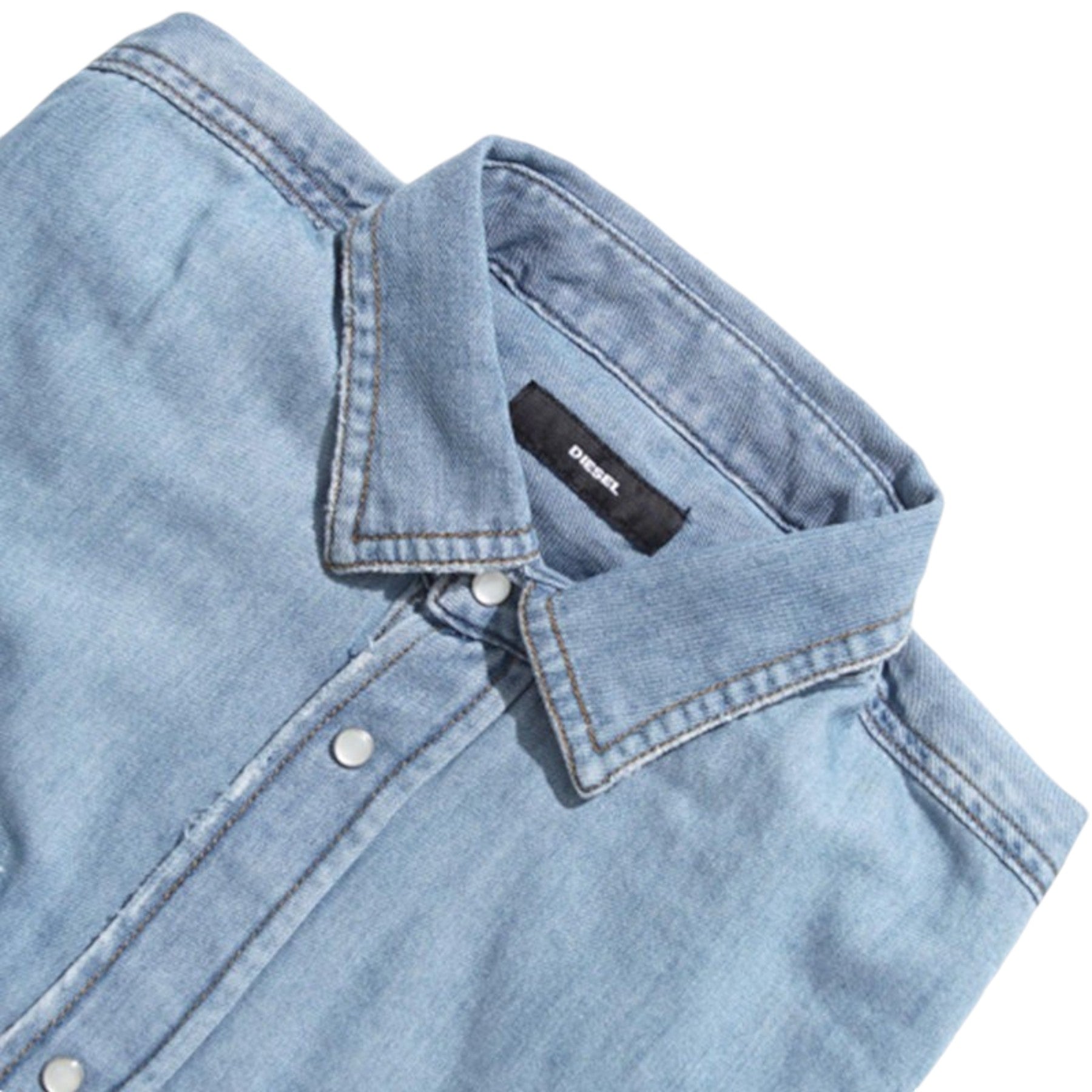 DIESEL D ROOKE 0EASJ Mens Denim Shirt Long Sleeve Summer Casual Cotton Shirt