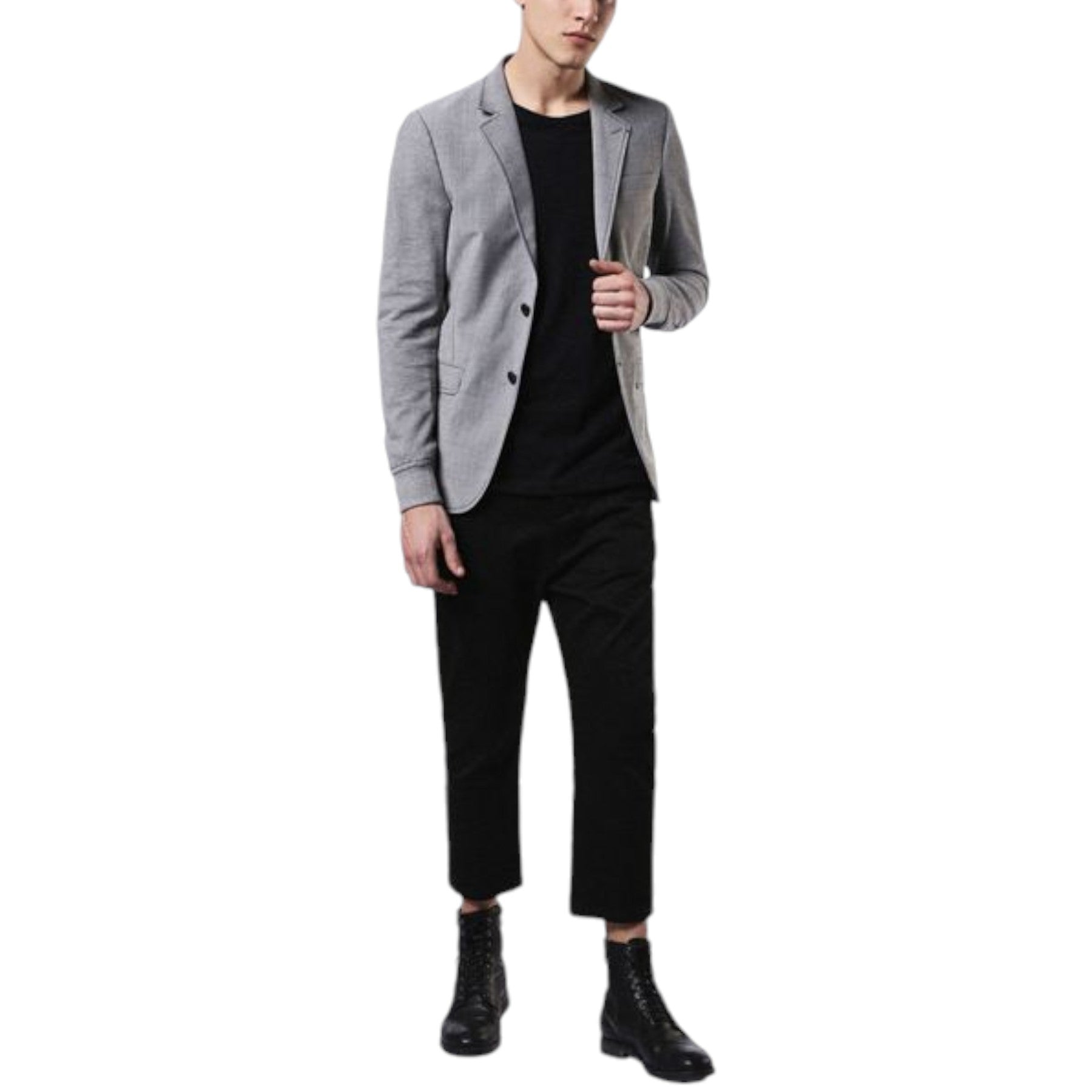 DIESEL J DONK 96X Mens Wool Blazer Lapel Neckline Grey Casual Blazer Jacket