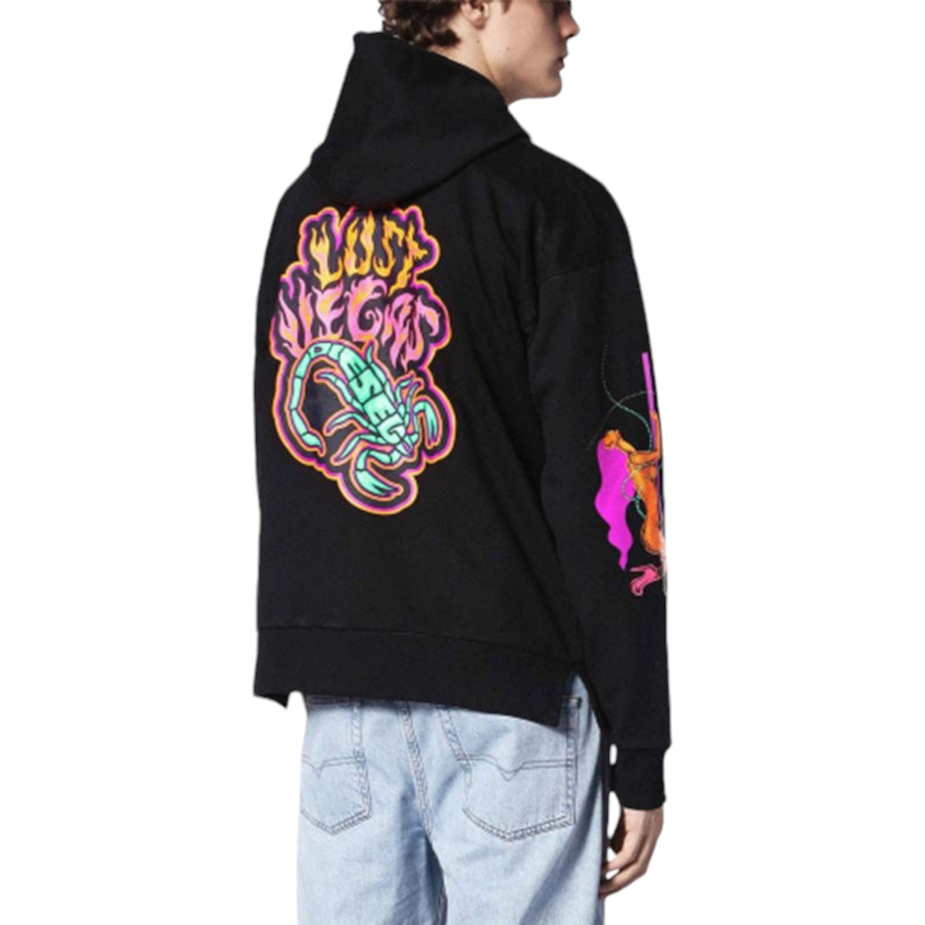 DIESEL S ALBY SC 900 Mens Sweatshirt Pullover Hoodie Fluo Printed Lounge Wear