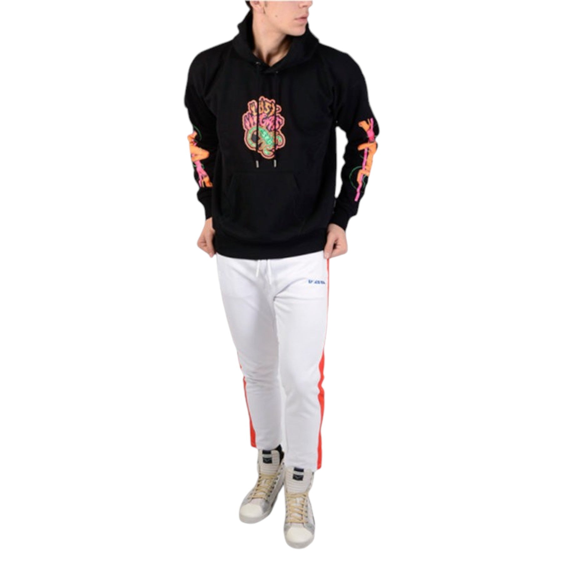 DIESEL S ALBY SC 900 Mens Sweatshirt Pullover Hoodie Fluo Printed Lounge Wear