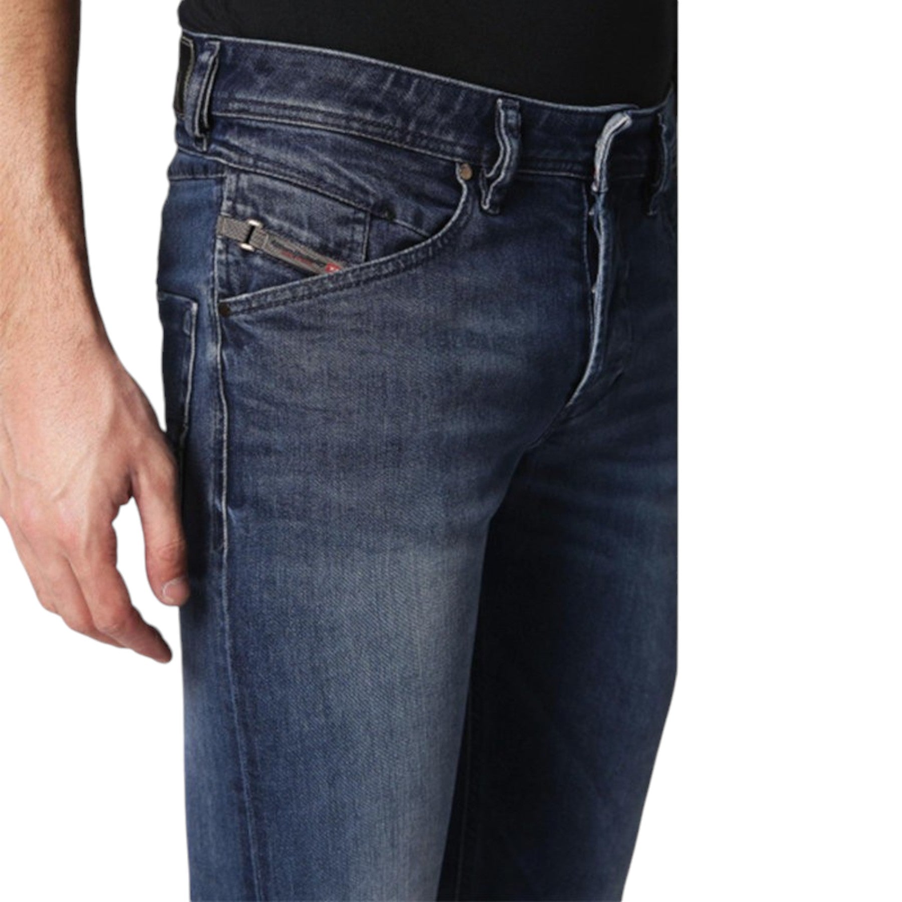 DIESEL BELTHER 084SY Mens Denim Jeans Lyocell Stretch Regular Slim Tapered Leg