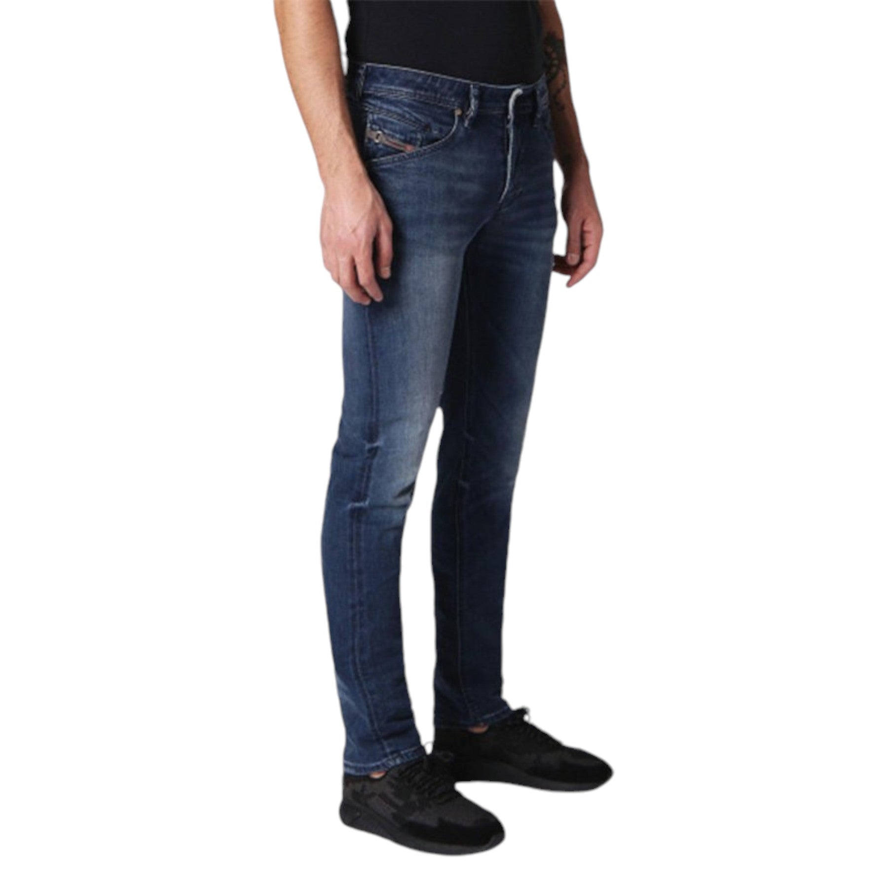 DIESEL BELTHER 084SY Mens Denim Jeans Lyocell Stretch Regular Slim Tapered Leg