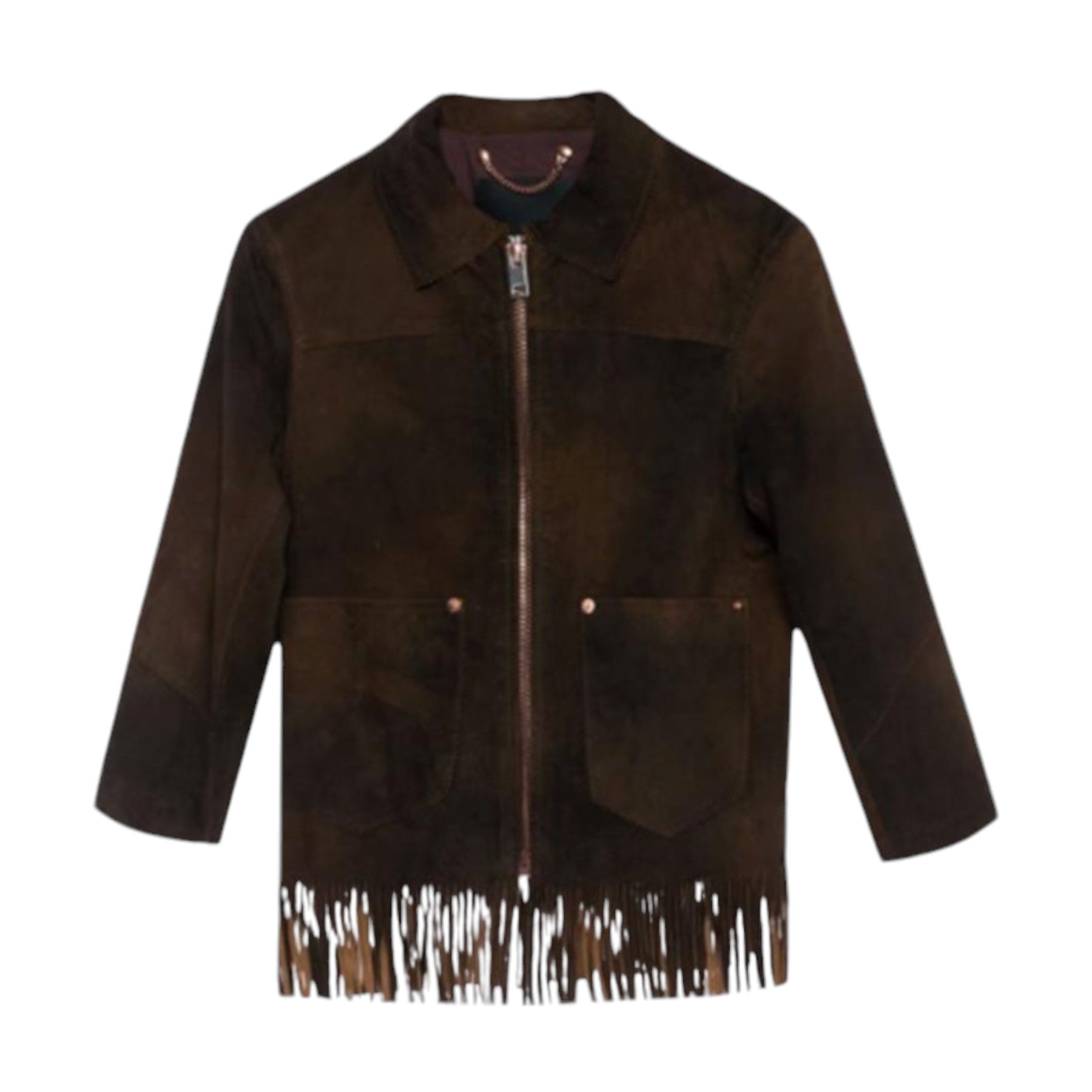 DIESEL L FOXX Womens Genuine Leather Shirt Jacket Size S Fringe Sued Slim Coat