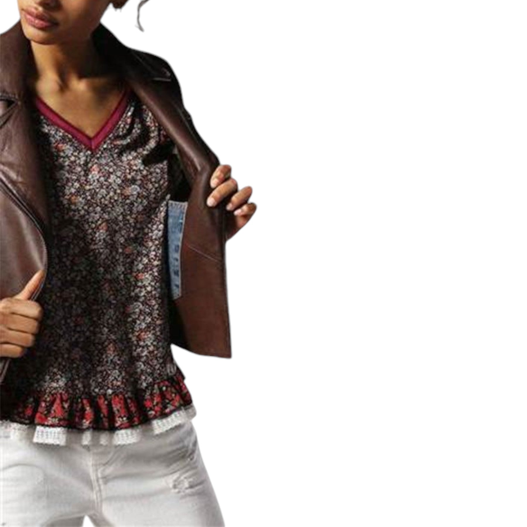 DIESEL L REVI Womens Genuine Leather Biker Jacket Size S Zipped Slim Fit Coat