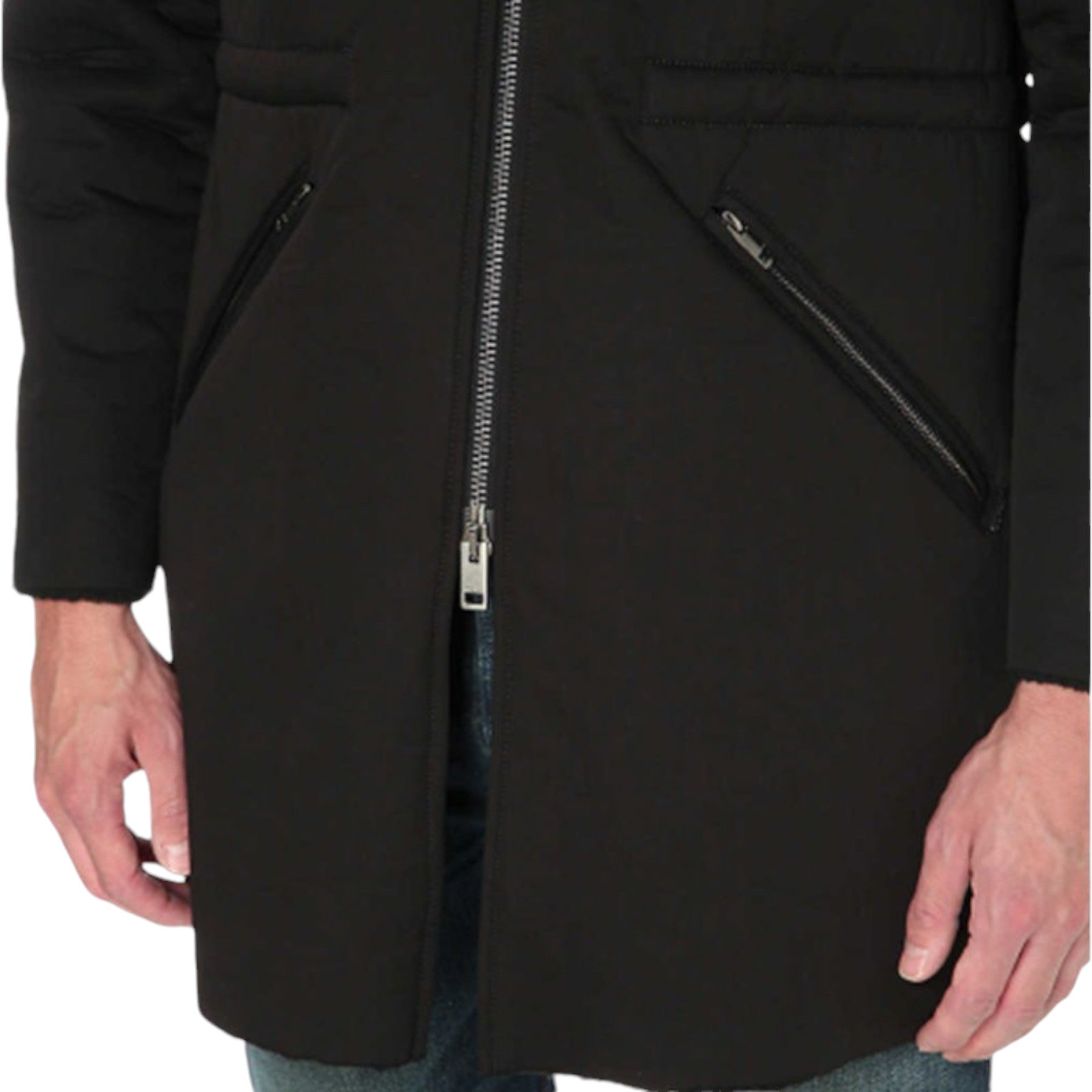 DIESEL W BLENDER Mens Hooded Coat knee long Winter Outwear Casual Waistcoat