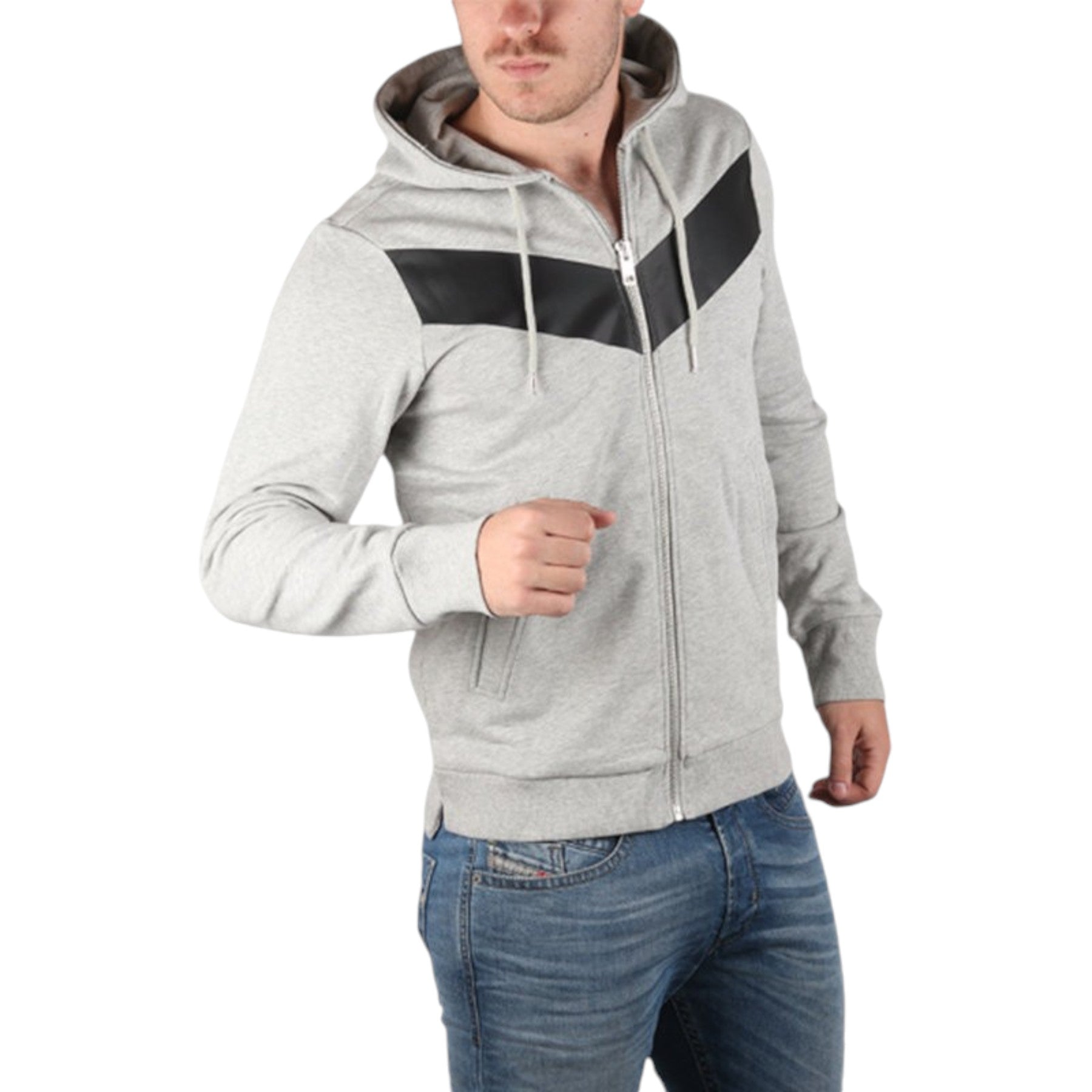DIESEL S SMASHINGNEW Mens Zipped Hoodie Grey Long Sleeve Casual Sweatshirts