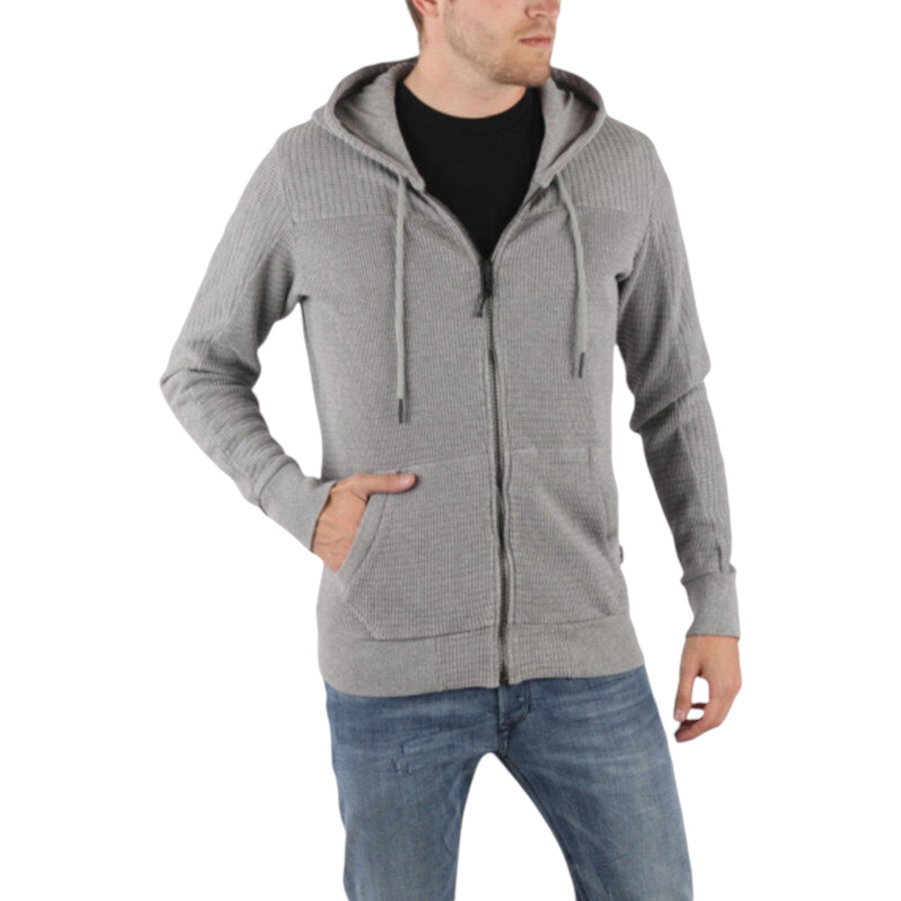 DIESEL S ADAM FELPA Mens Hoodies Plain Casual Grey Top Zipper Hooded Sweatshirts