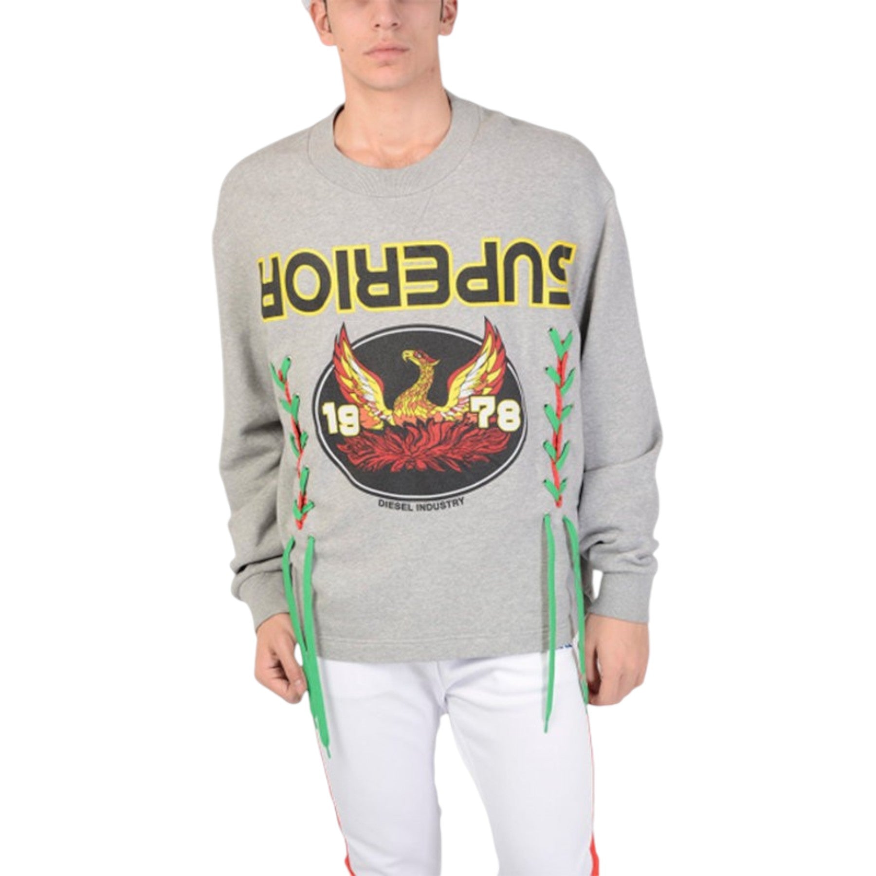 DIESEL S FREMONT Mens Sweatshirts Oversized Pull On Crew Neck Long Sleeve Jumper