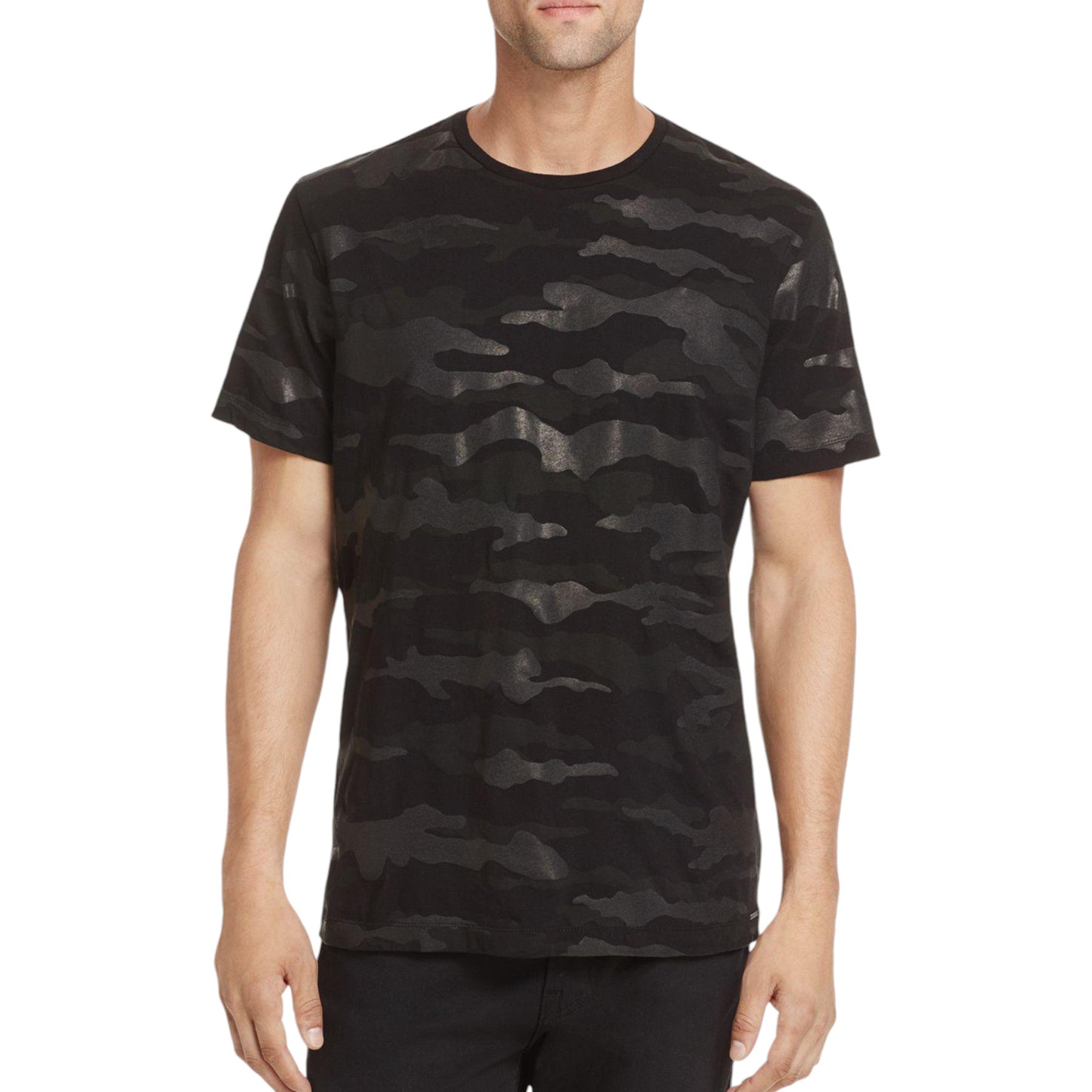 DIESEL T OZIER Men T Shirt Short Sleeve Crew Neck Camouflage Black Casual Summer