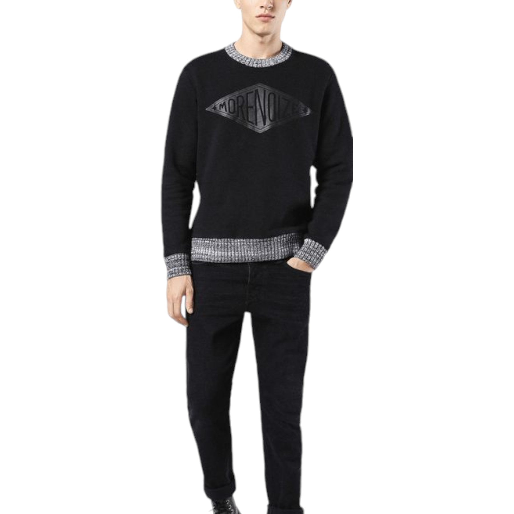 DIESEL S RIBCOLOR 0GAMK 900 Mens Sweatshirt Morenoize Crew Neck Pullover Jumper