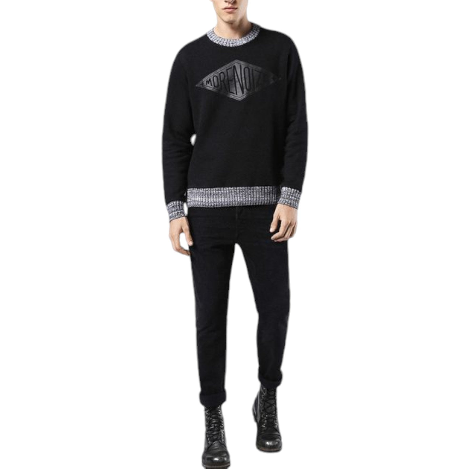 DIESEL S RIBCOLOR 0GAMK 900 Mens Sweatshirt Morenoize Crew Neck Pullover Jumper