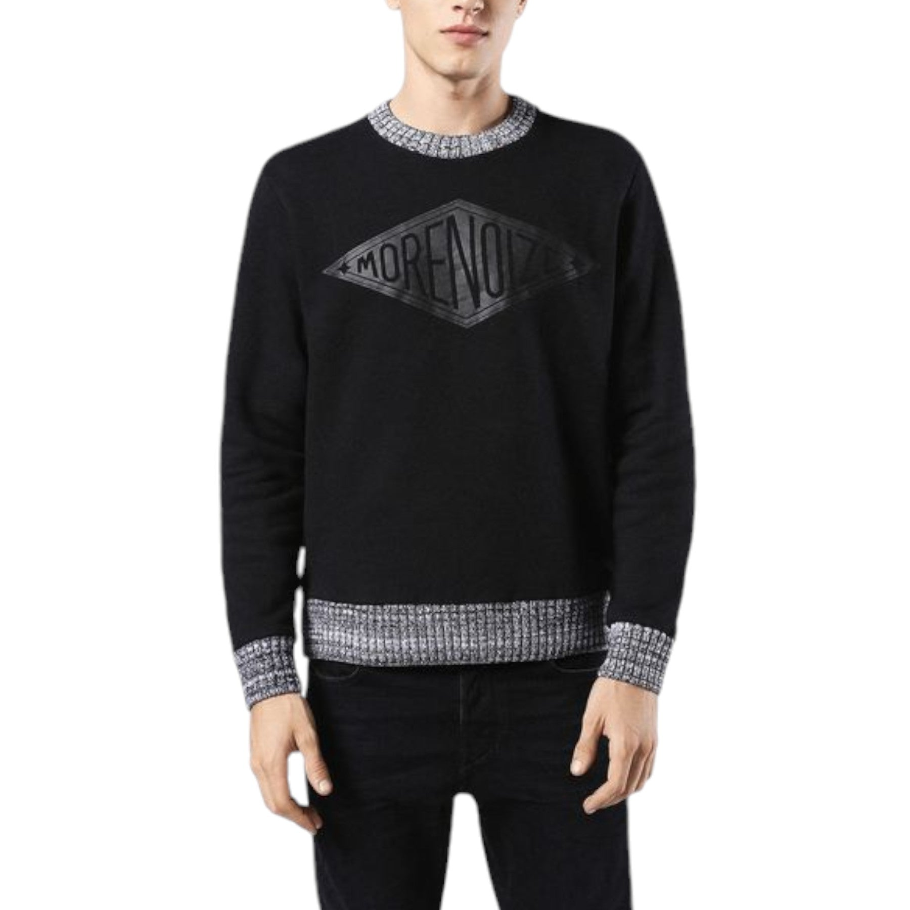 DIESEL S RIBCOLOR 0GAMK 900 Mens Sweatshirt Morenoize Crew Neck Pullover Jumper